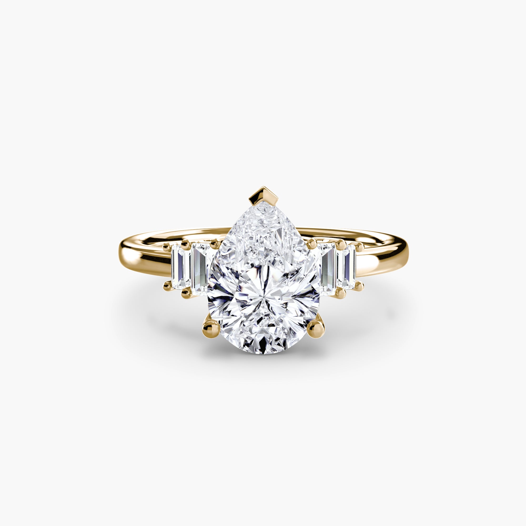Baguette Accent Solitaire - Lanore Fine Jewelry