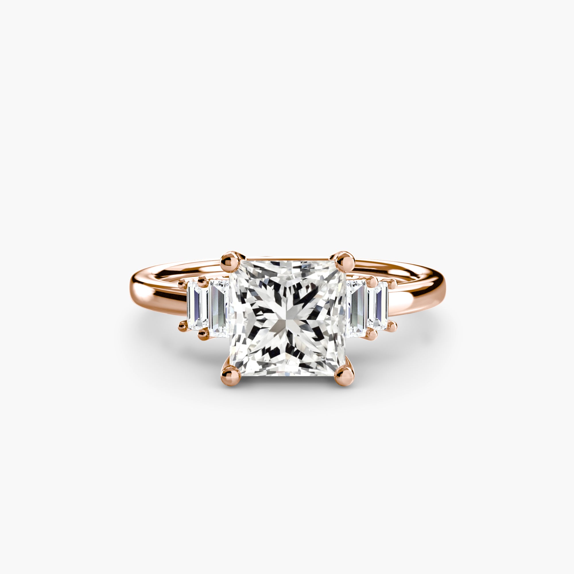 Baguette Accent Solitaire - Lanore Fine Jewelry