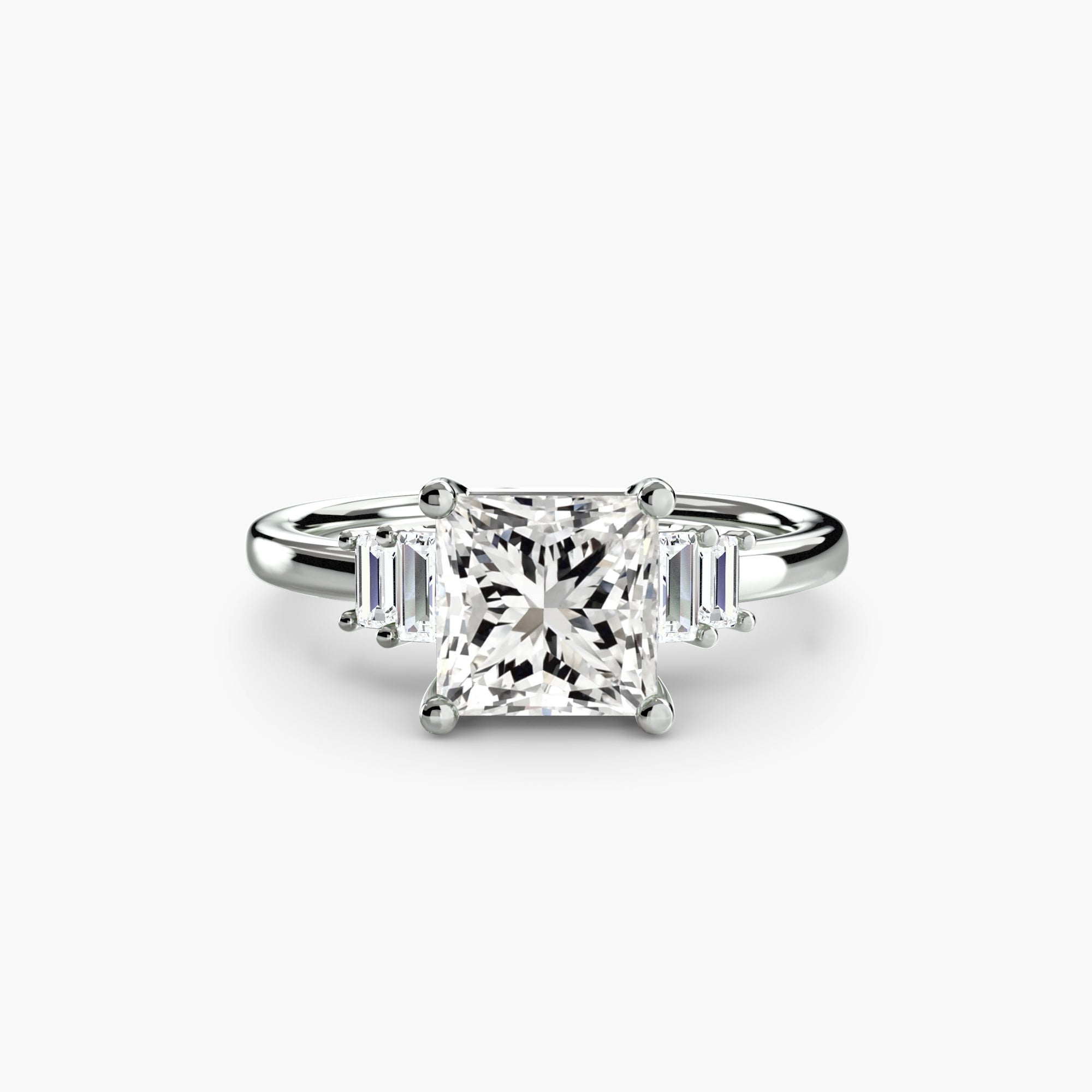 Baguette Accent Solitaire - Lanore Fine Jewelry