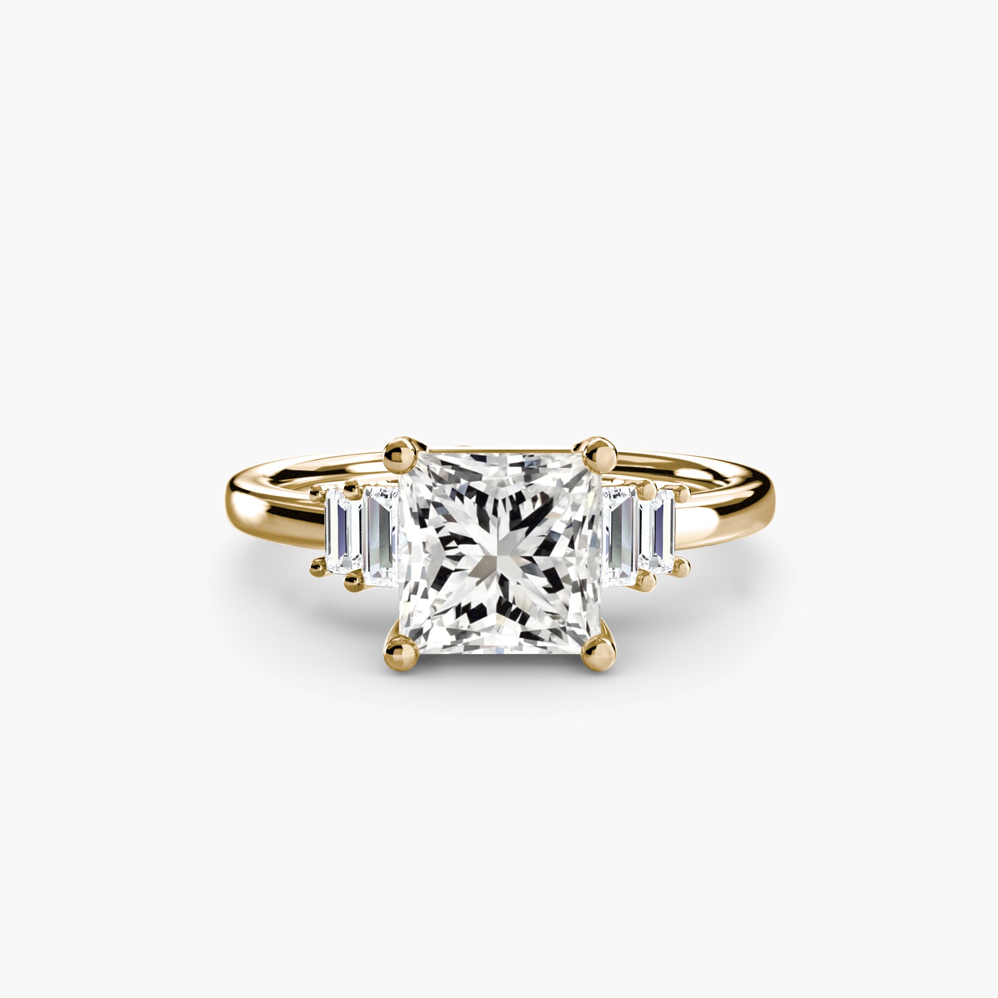 Baguette Accent Solitaire - Lanore Fine Jewelry