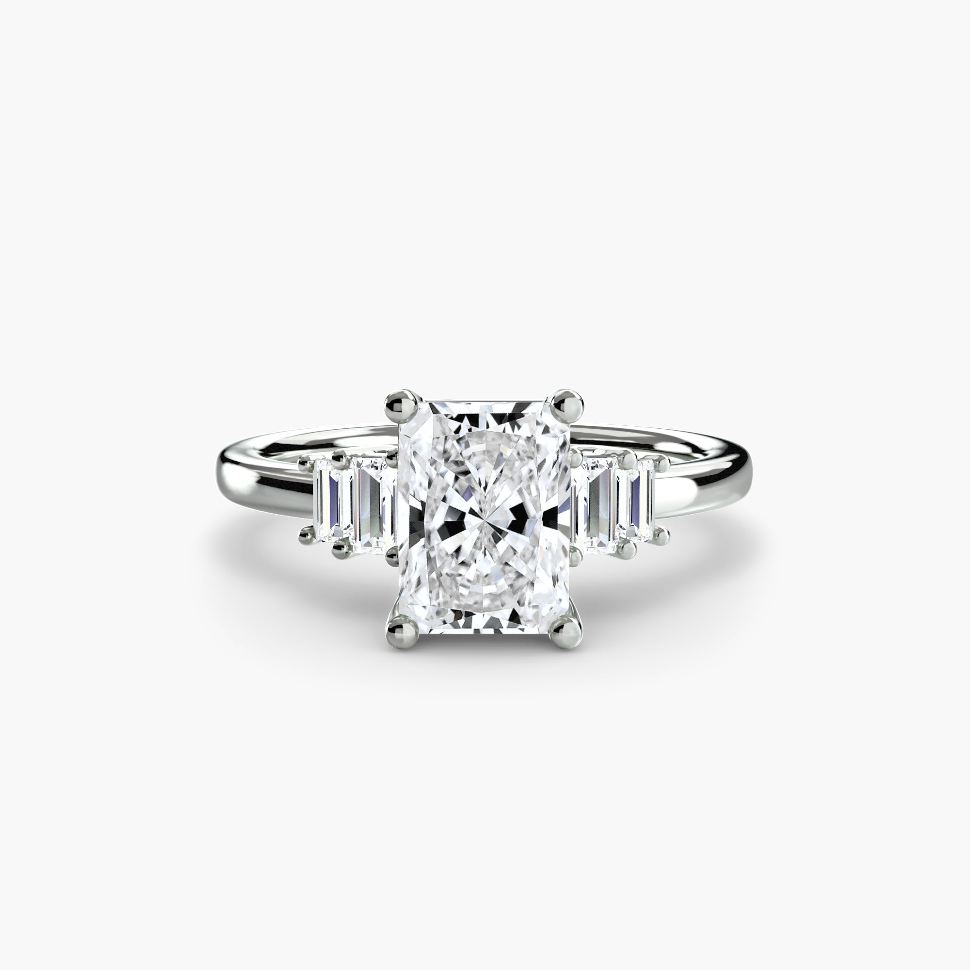 Baguette Accent Solitaire - Lanore Fine Jewelry