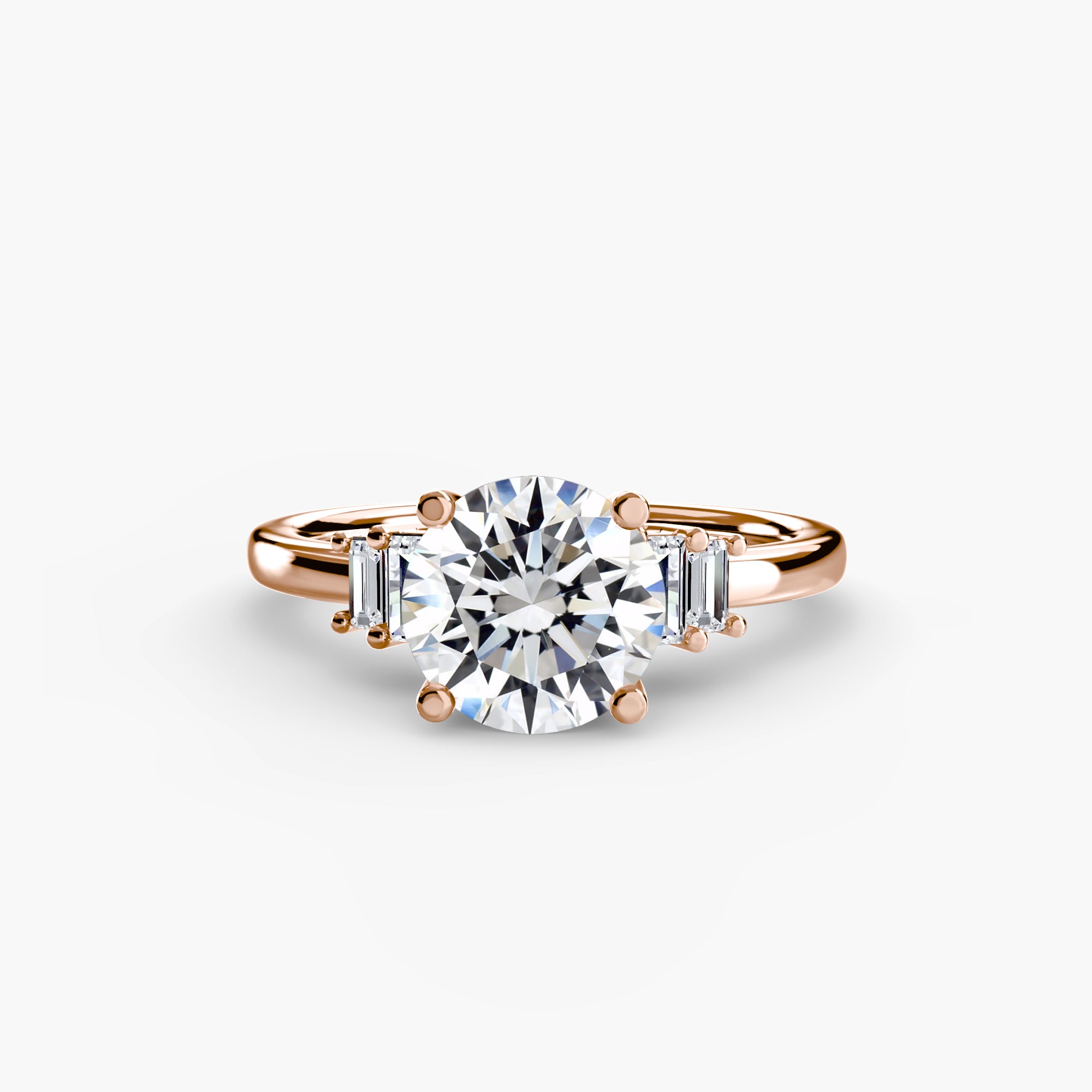 Baguette Accent Solitaire - Lanore Fine Jewelry