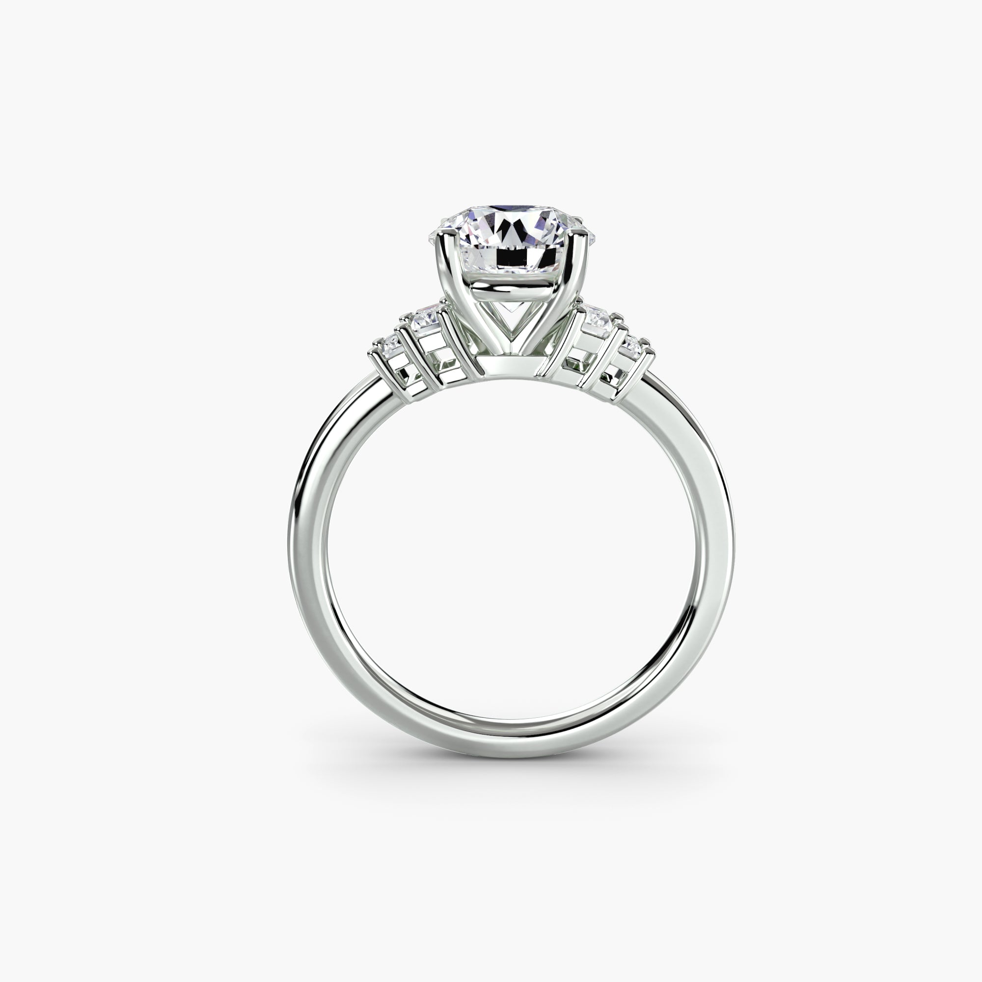 Baguette Accent Solitaire - Lanore Fine Jewelry