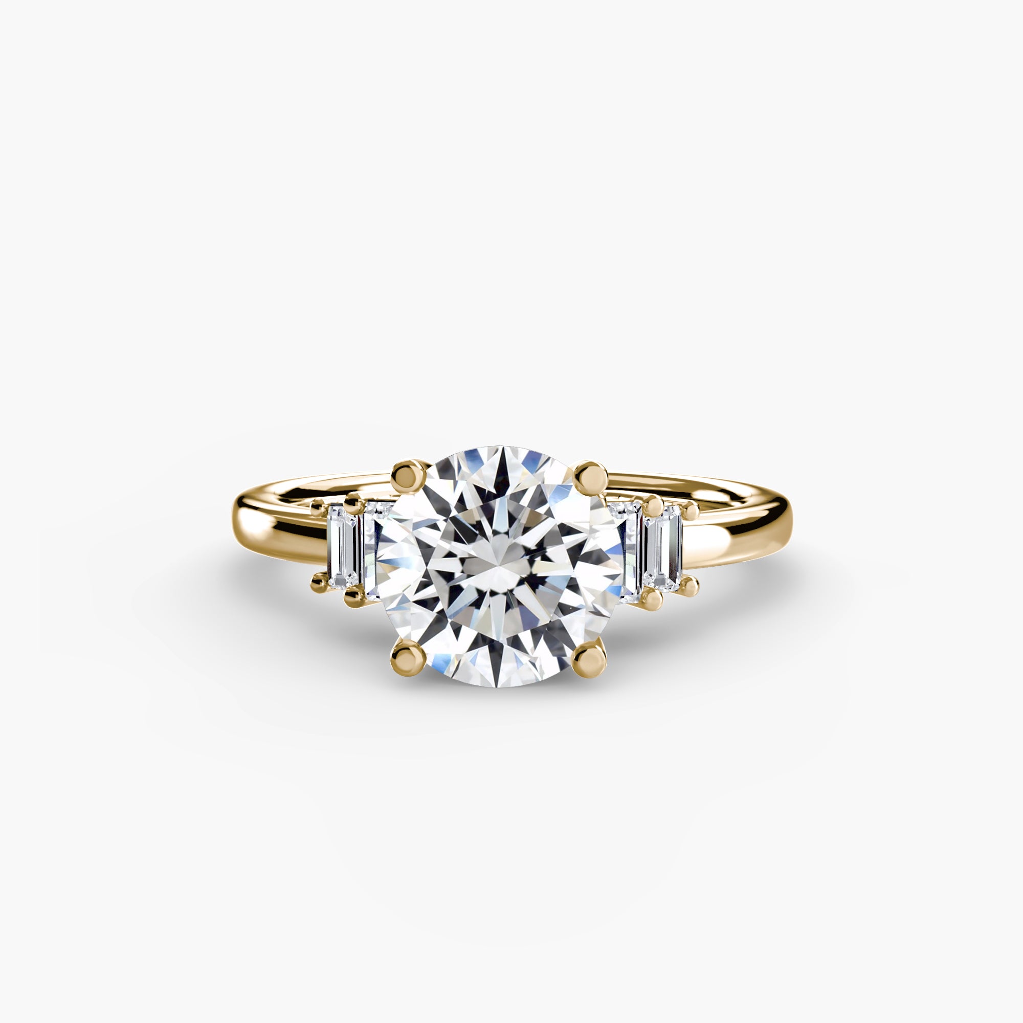 Baguette Accent Solitaire - Lanore Fine Jewelry