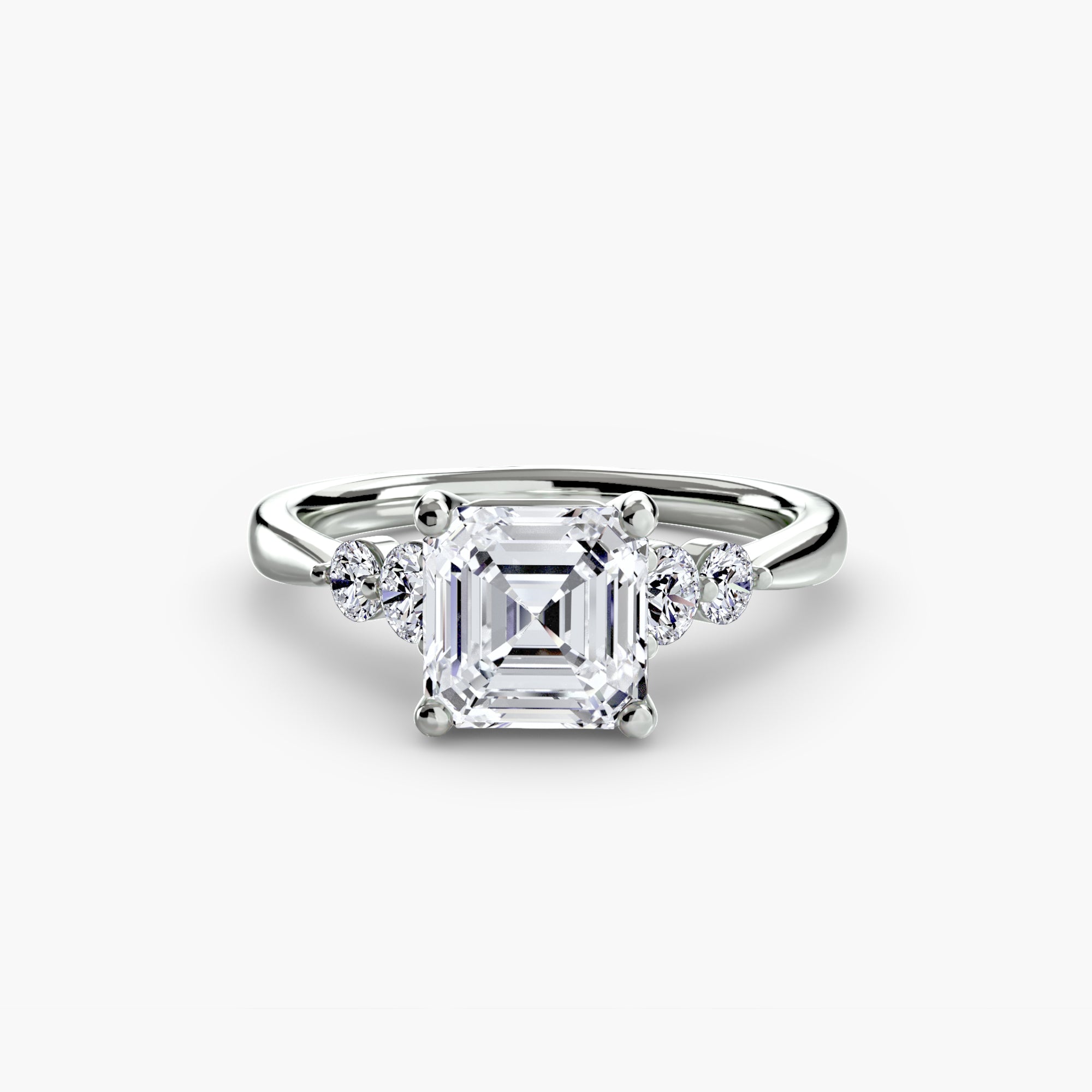 Solitaire with Shoulder Accents 2 - Lanore Fine Jewelry