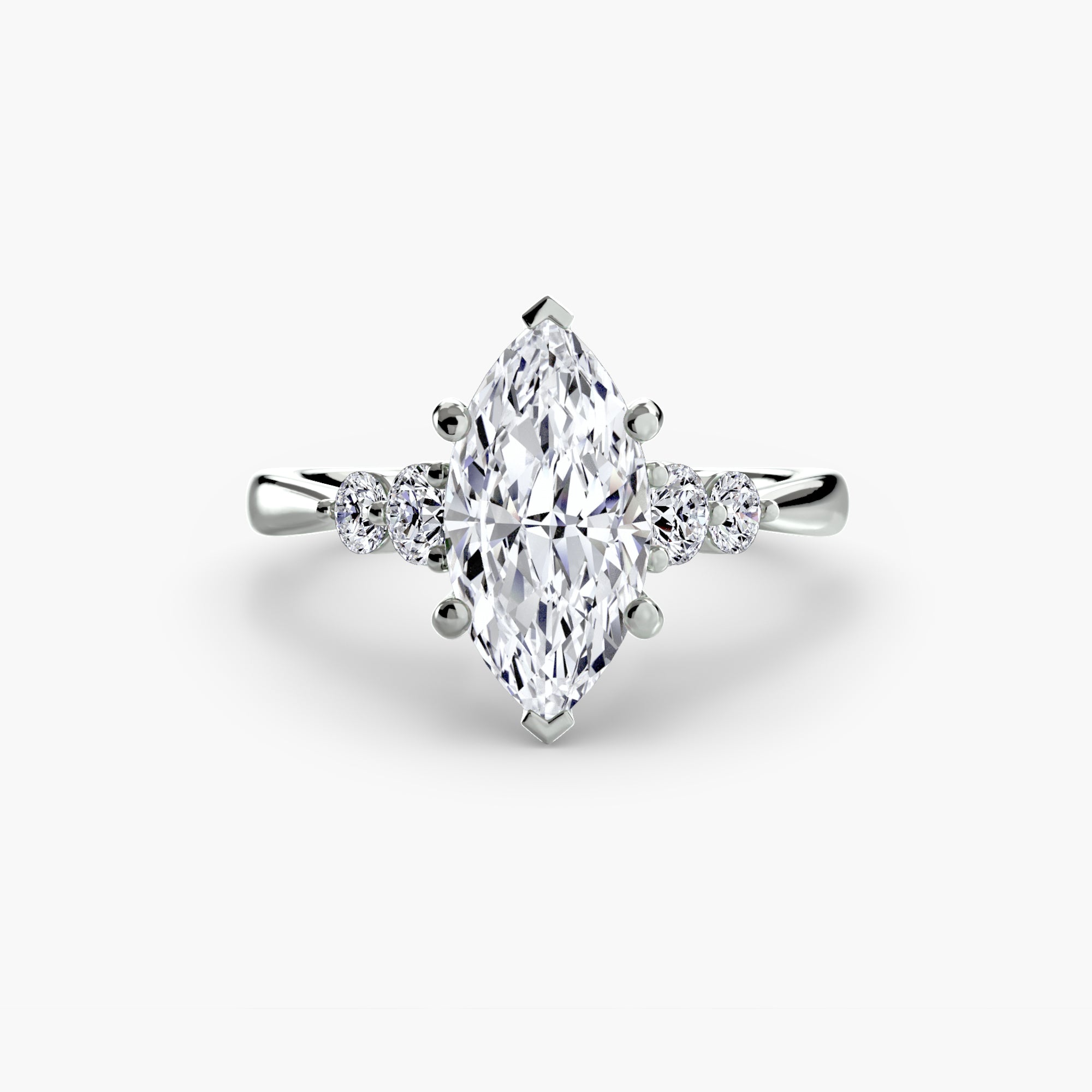 Solitaire with Shoulder Accents 2 - Lanore Fine Jewelry