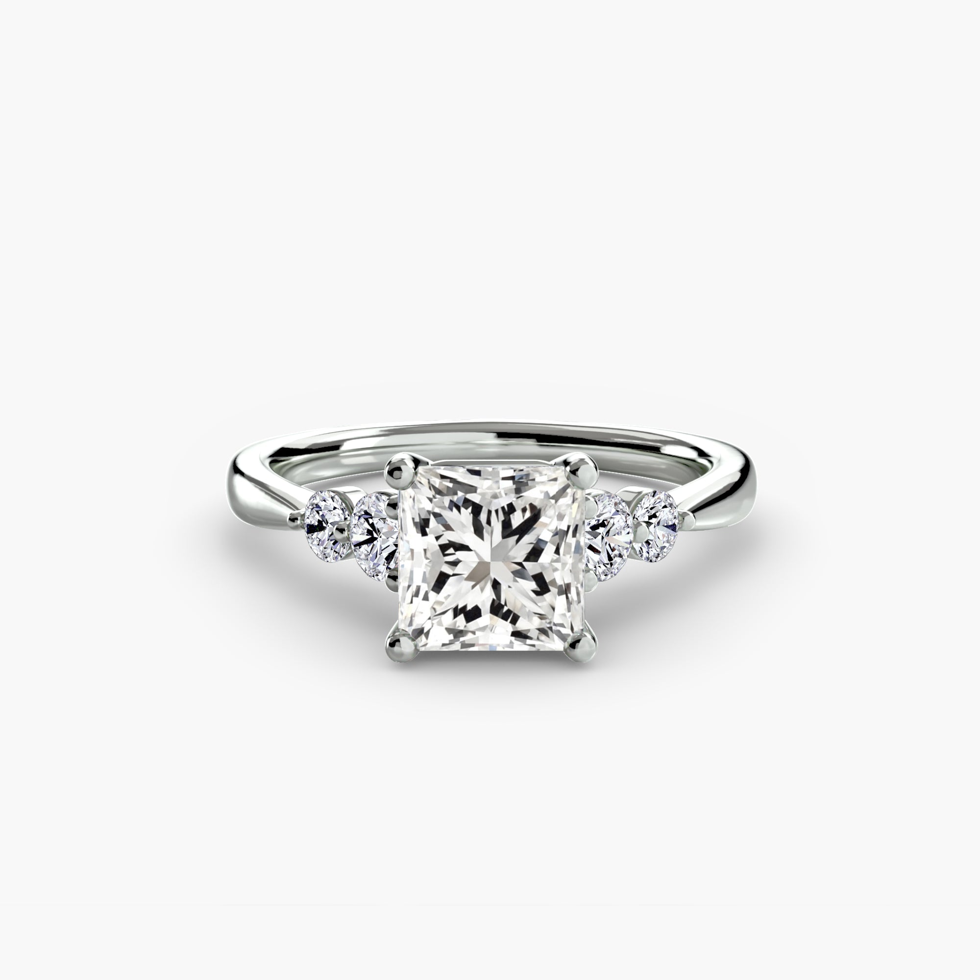 Solitaire with Shoulder Accents 2 - Lanore Fine Jewelry