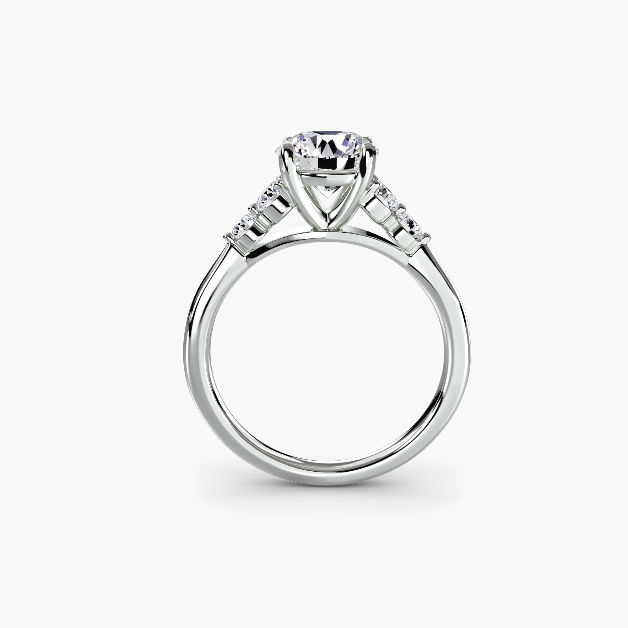 Solitaire with Shoulder Accents 2 - Lanore Fine Jewelry