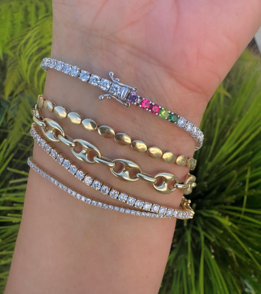 Birthstone Tennis Bracelet (Mined Natural Diamonds)