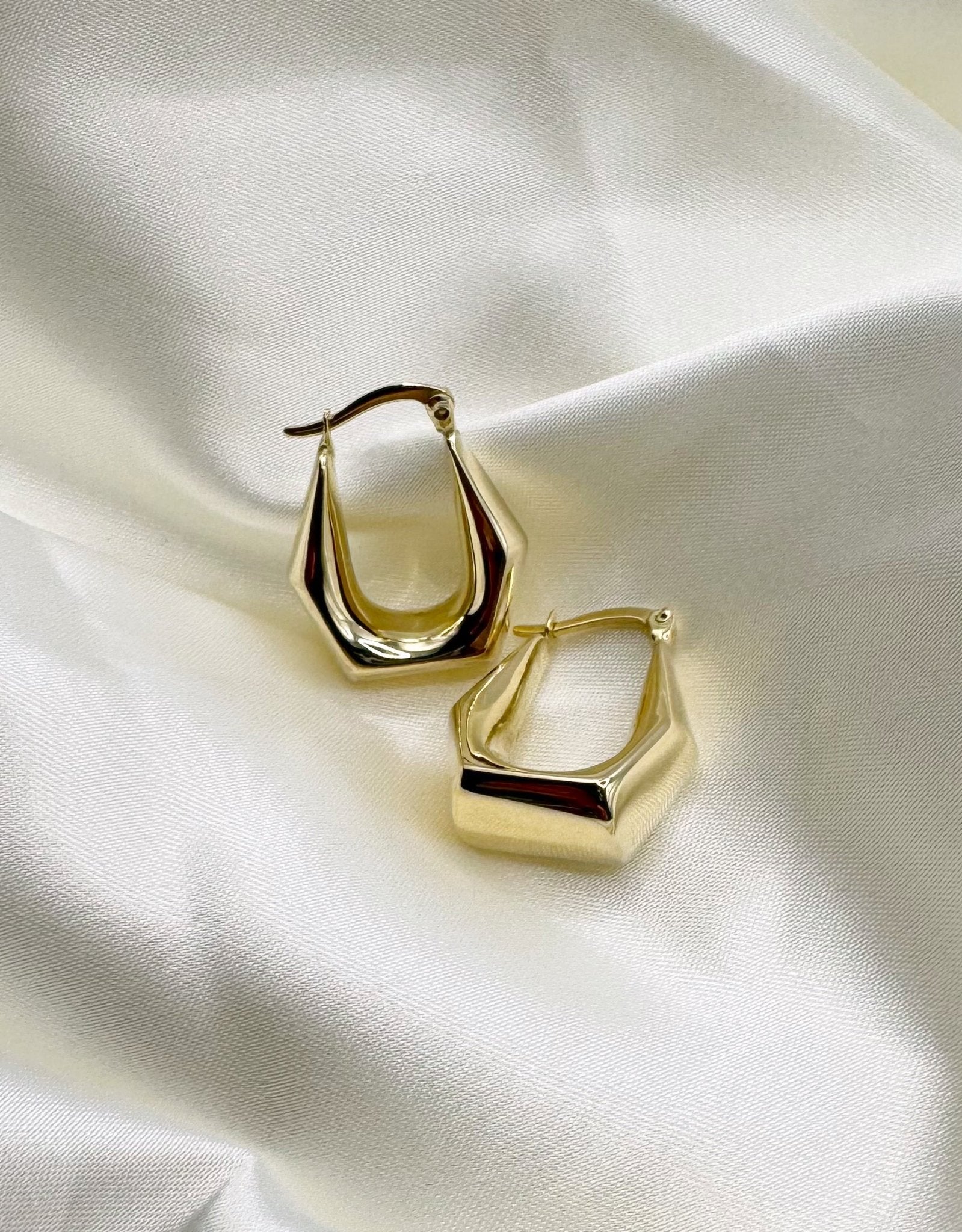 Chunky Hexagon Hoop - Lanore Fine Jewelry