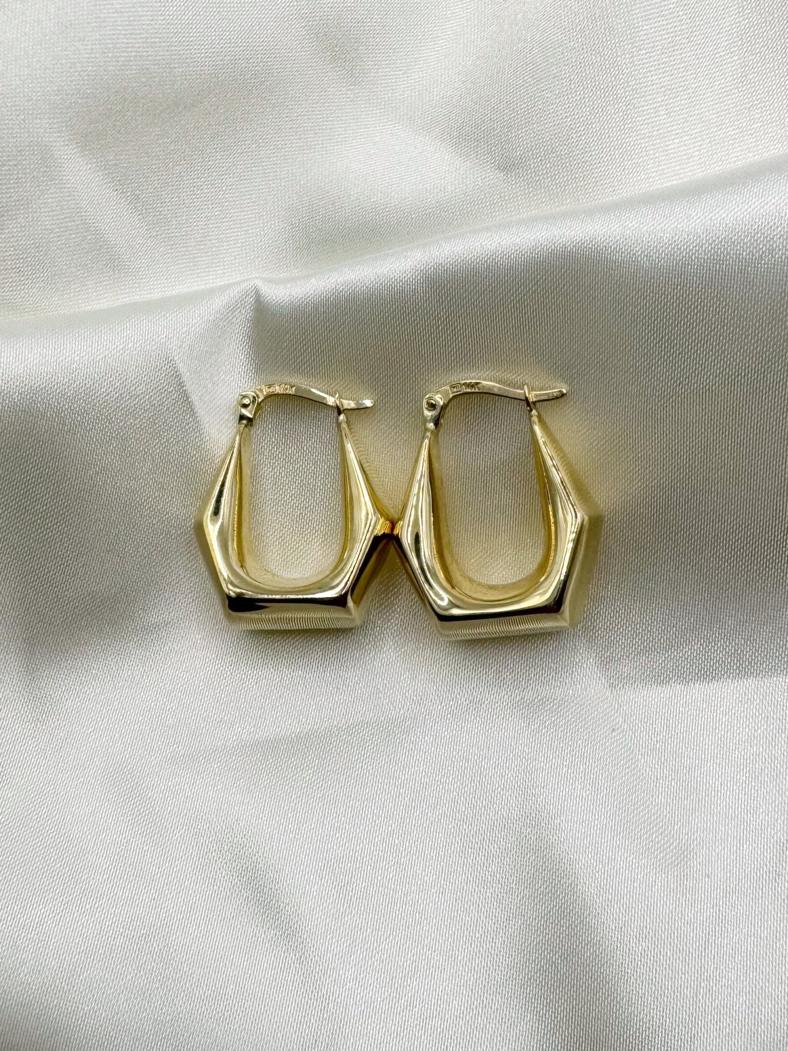 Chunky Hexagon Hoop - Lanore Fine Jewelry