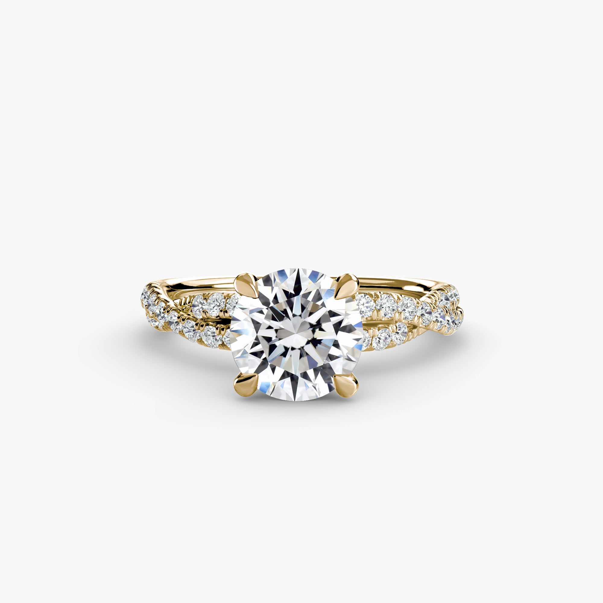 The Twisted Pavé Solitaire - Lanore Fine Jewelry