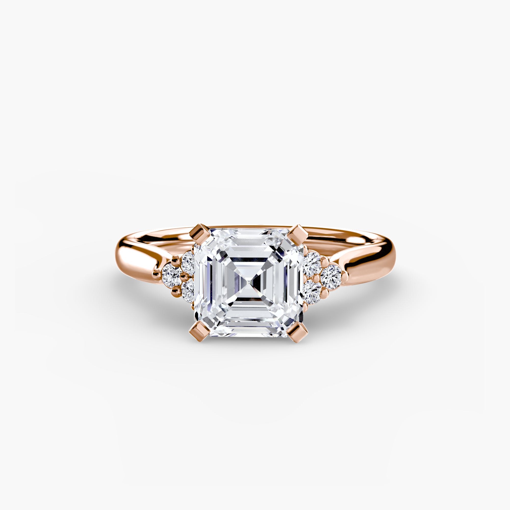 Solitaire with Cluster Shoulders 2 - Lanore Fine Jewelry