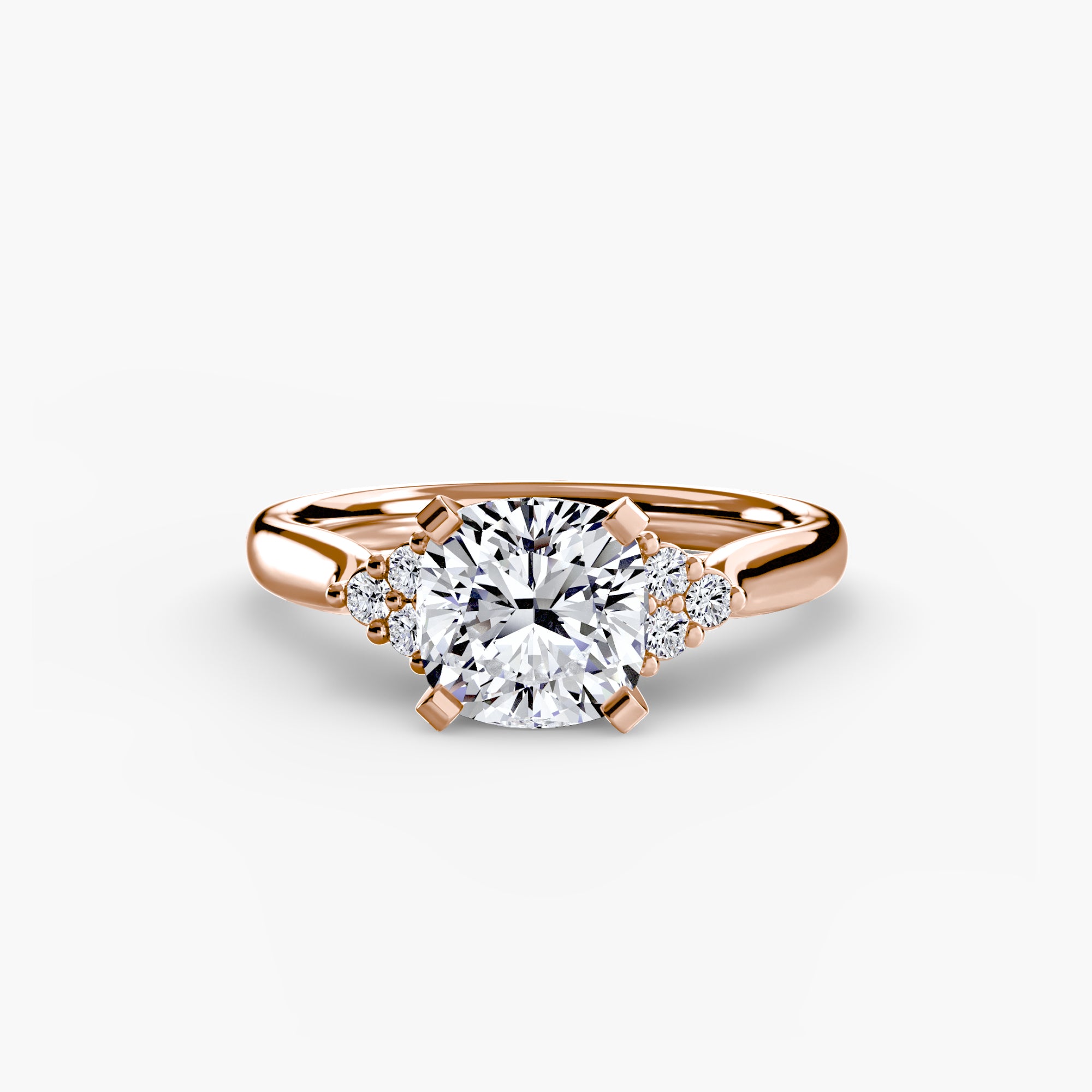 Solitaire with Cluster Shoulders 2 - Lanore Fine Jewelry