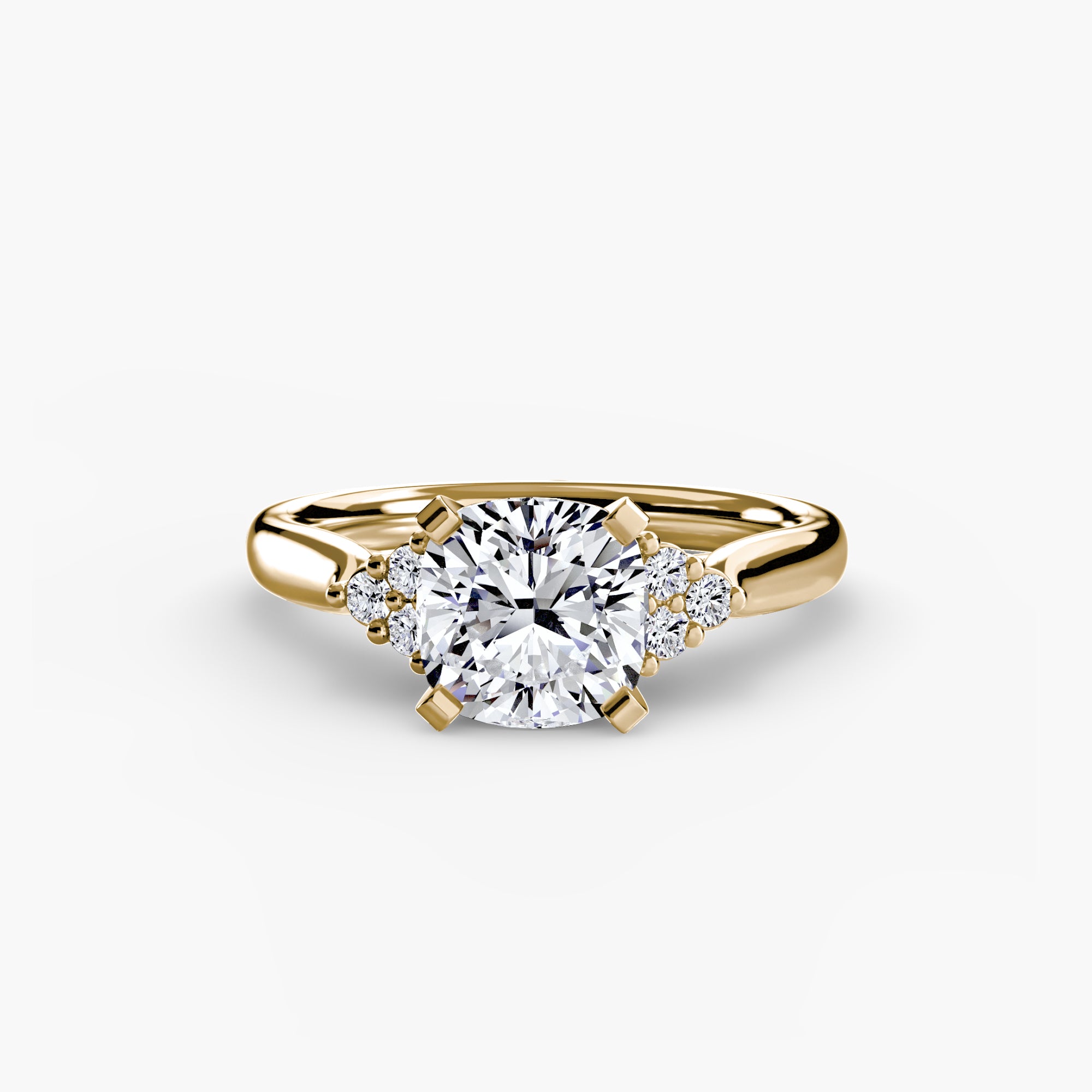 Solitaire with Cluster Shoulders 2 - Lanore Fine Jewelry