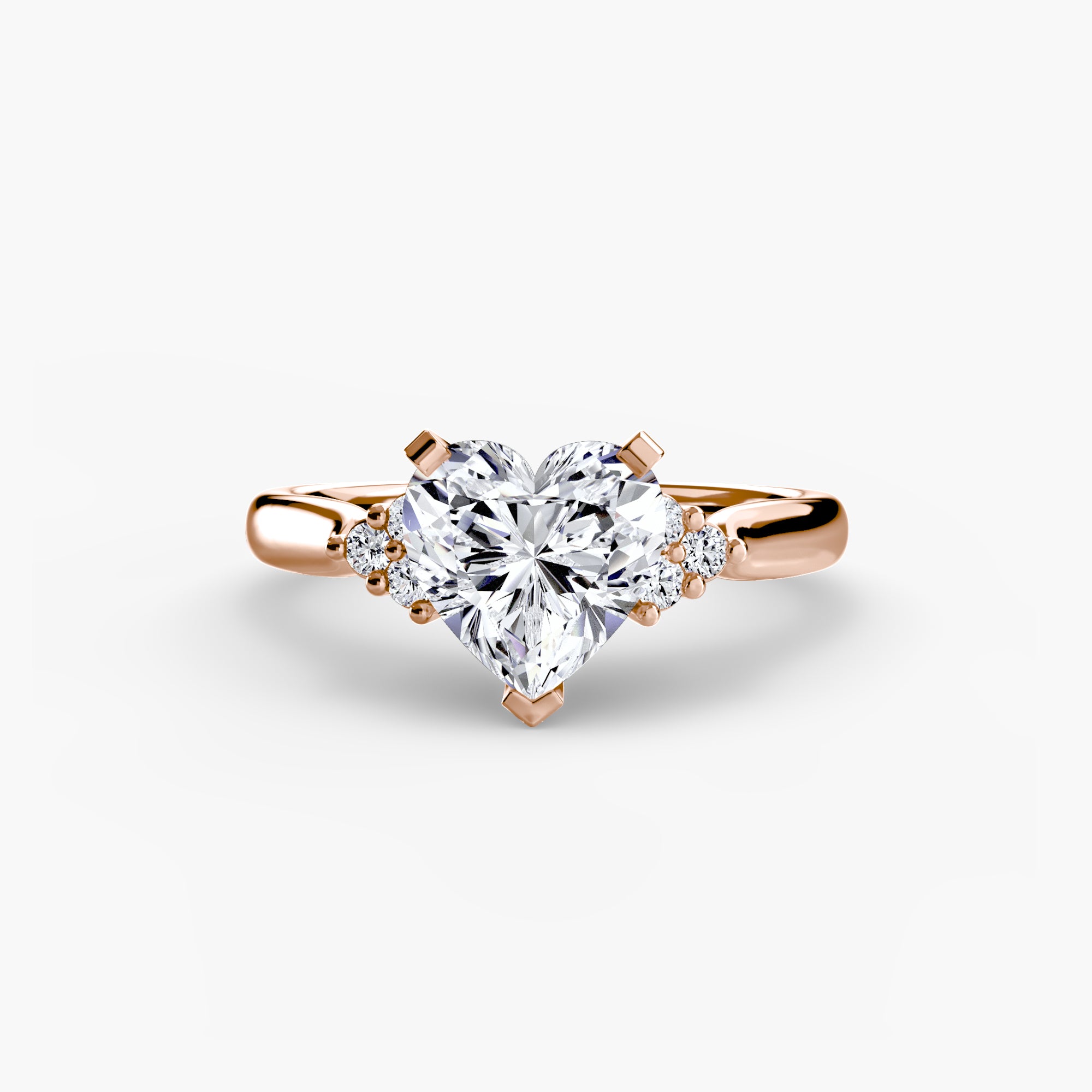 Solitaire with Cluster Shoulders 2 - Lanore Fine Jewelry