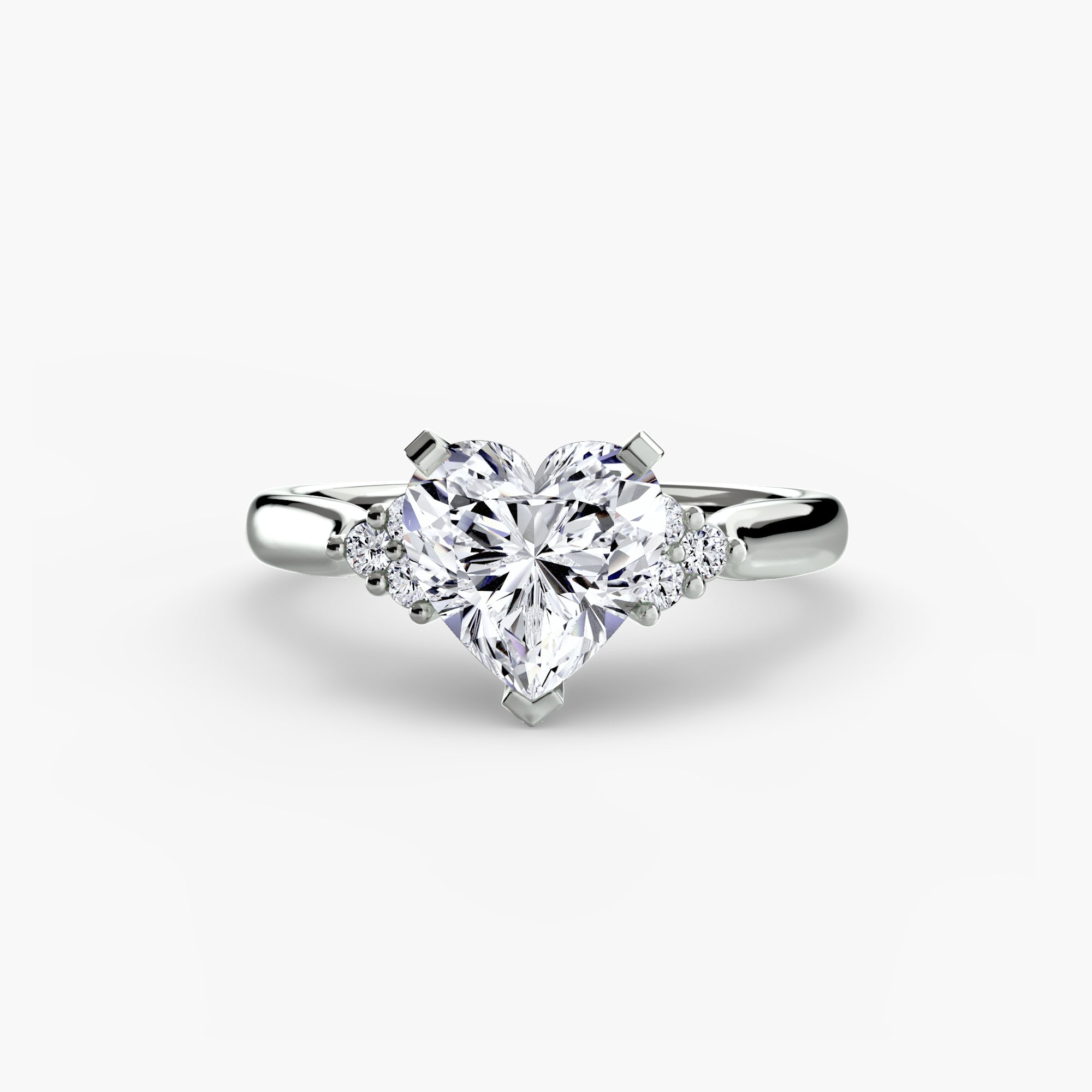 Solitaire with Cluster Shoulders 2 - Lanore Fine Jewelry