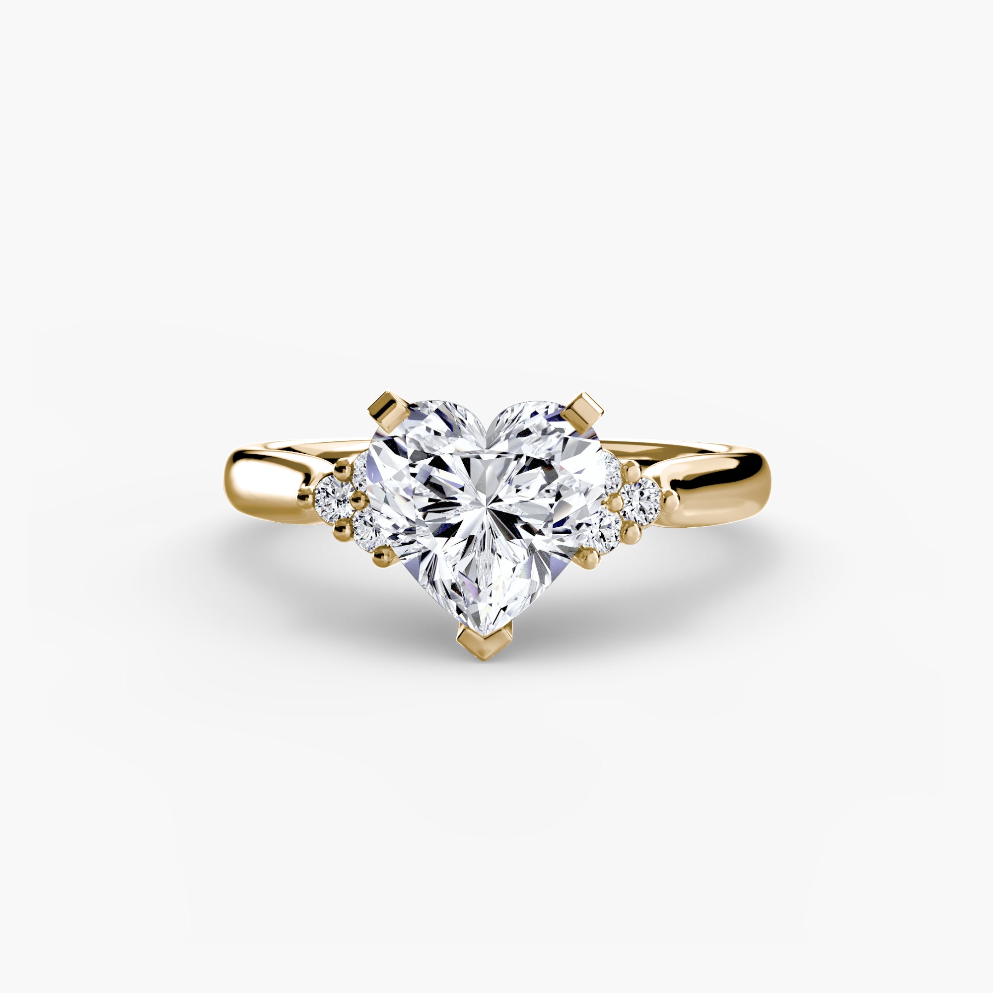 Solitaire with Cluster Shoulders 2 - Lanore Fine Jewelry