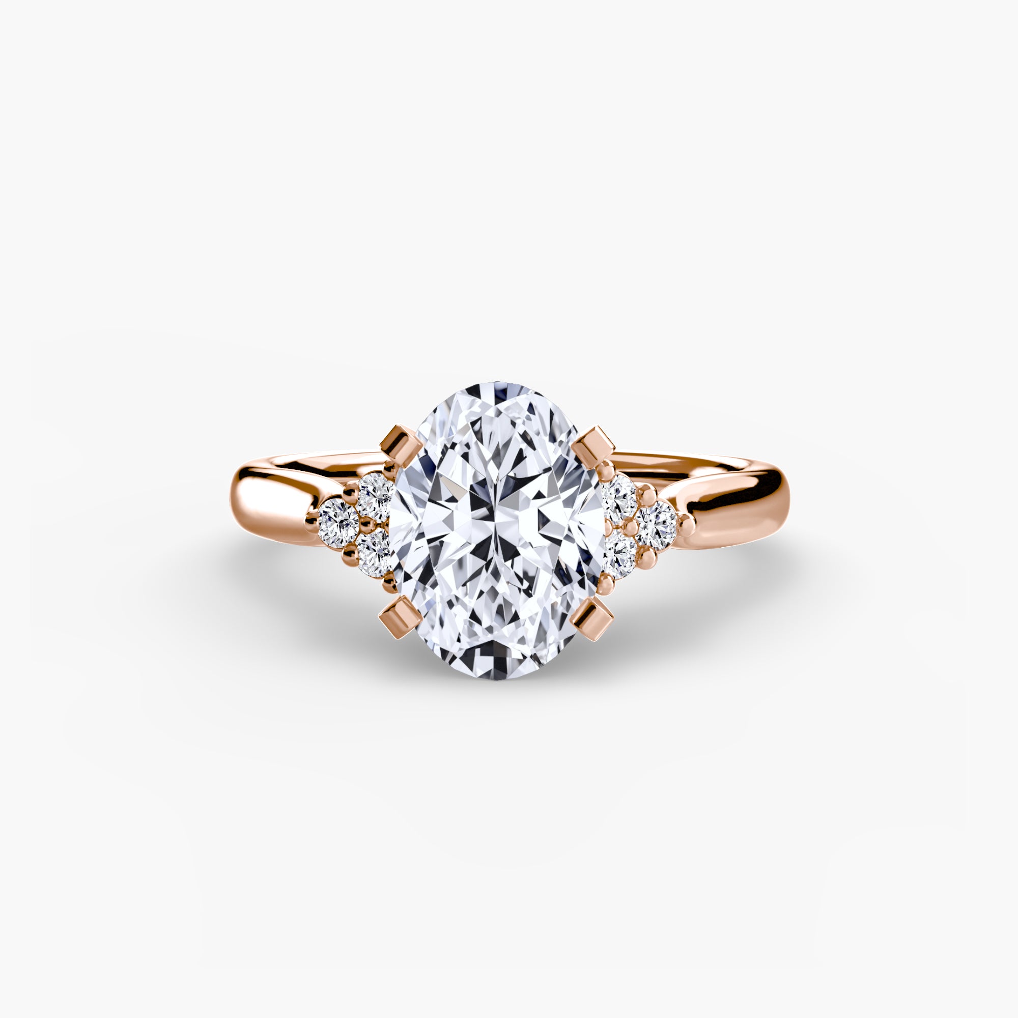 Solitaire with Cluster Shoulders 2 - Lanore Fine Jewelry