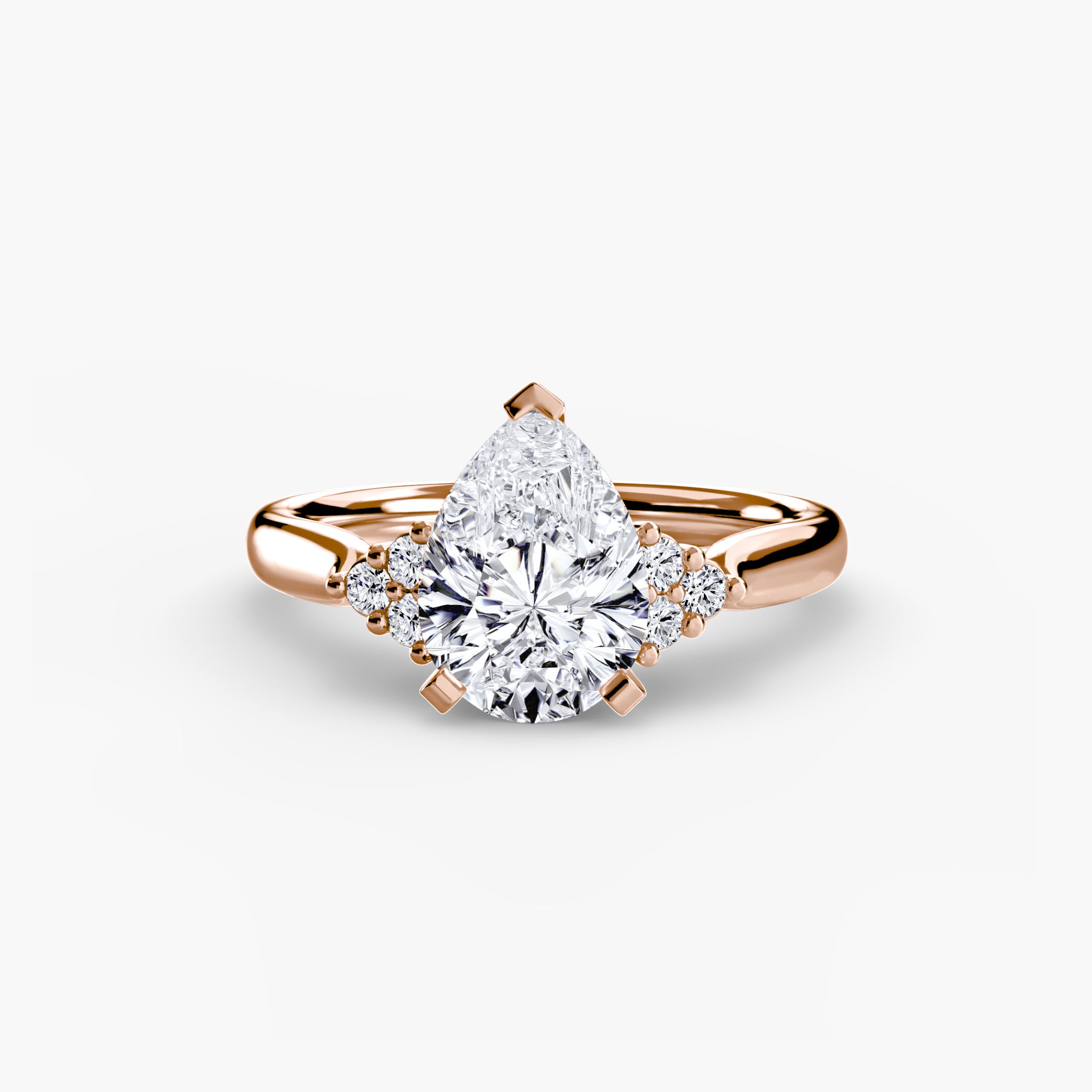 Solitaire with Cluster Shoulders 2 - Lanore Fine Jewelry