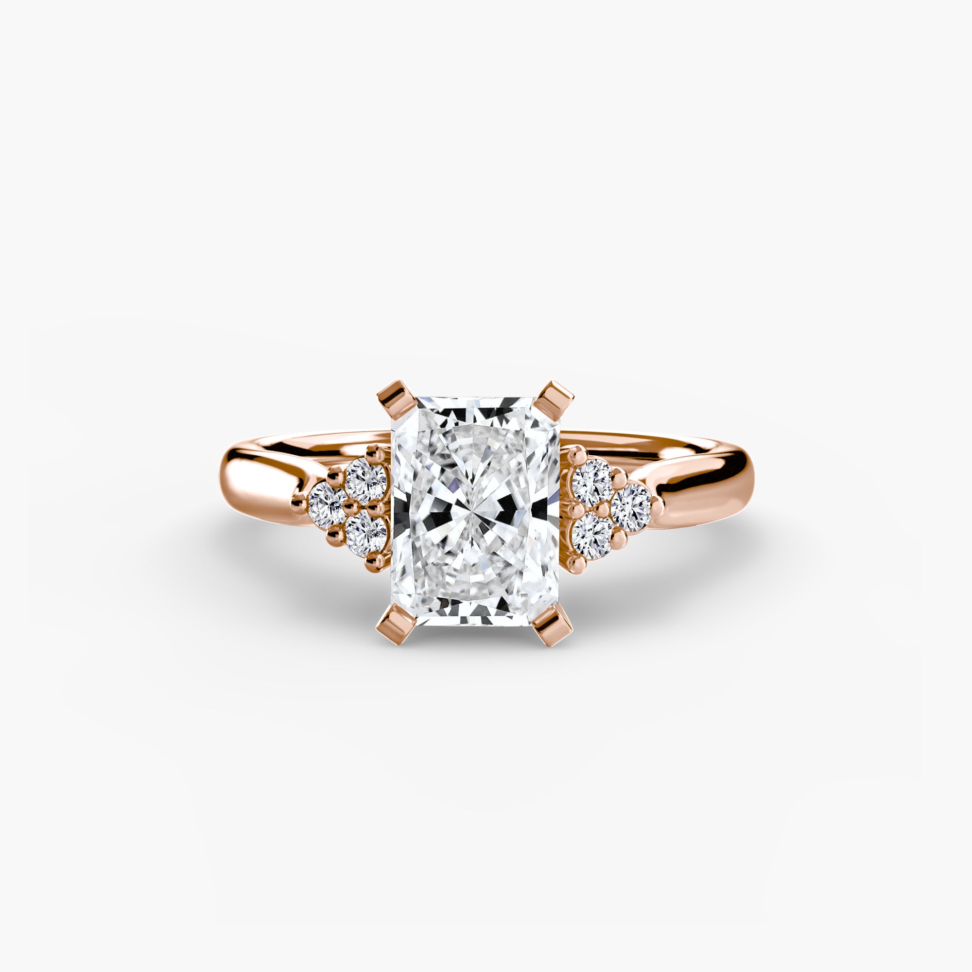 Solitaire with Cluster Shoulders 2 - Lanore Fine Jewelry