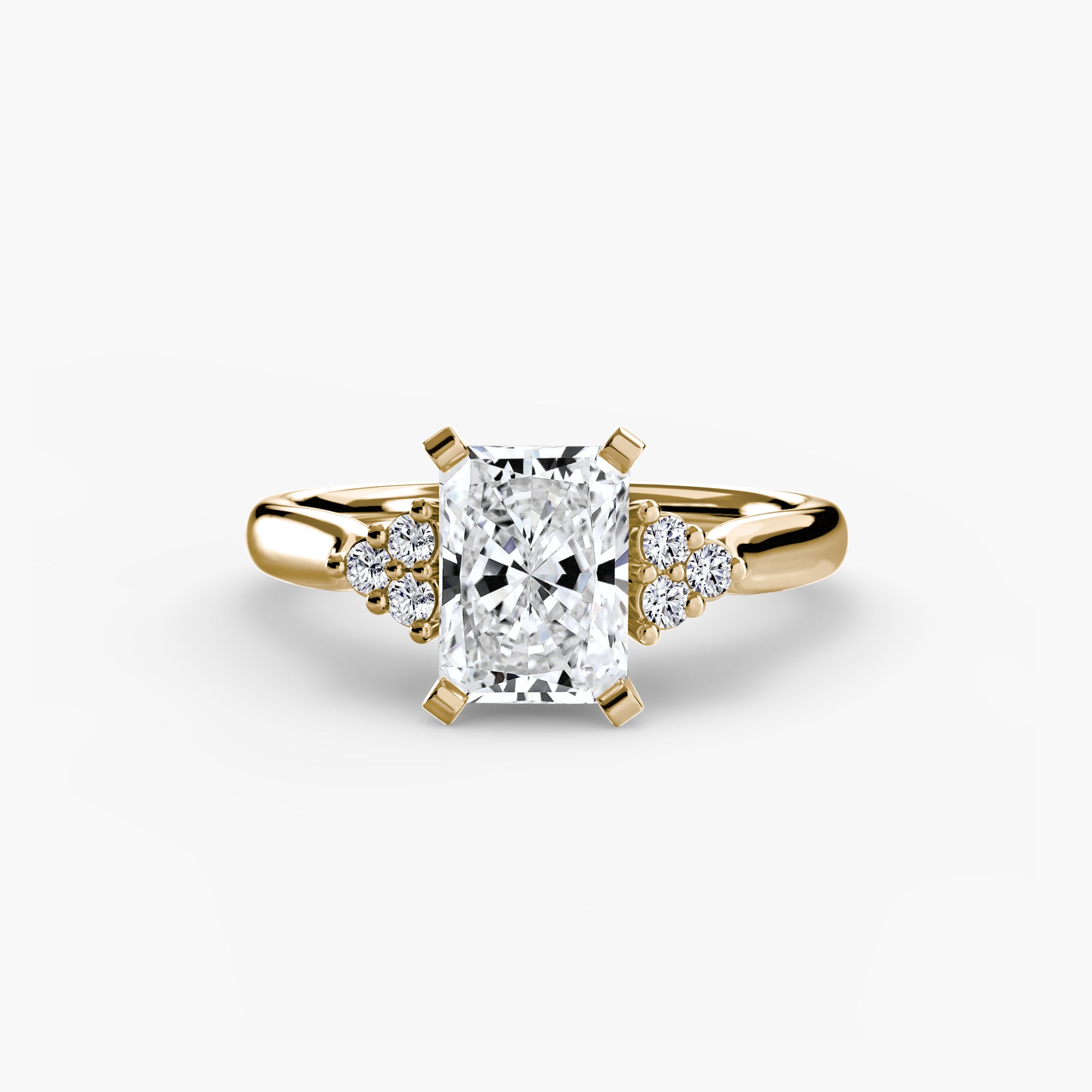 Solitaire with Cluster Shoulders 2 - Lanore Fine Jewelry