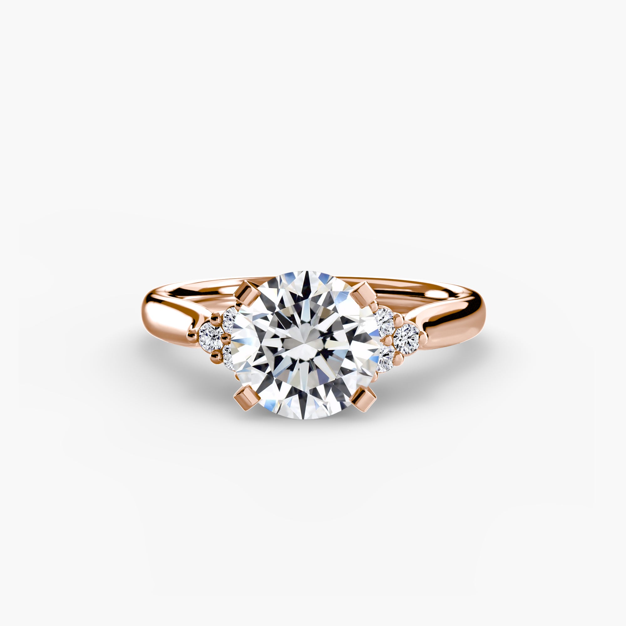 Solitaire with Cluster Shoulders 2 - Lanore Fine Jewelry