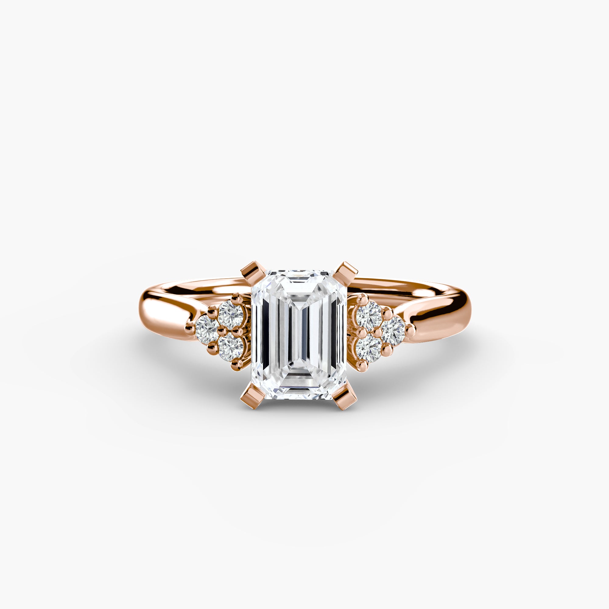 Solitaire with Cluster Shoulders 2 - Lanore Fine Jewelry