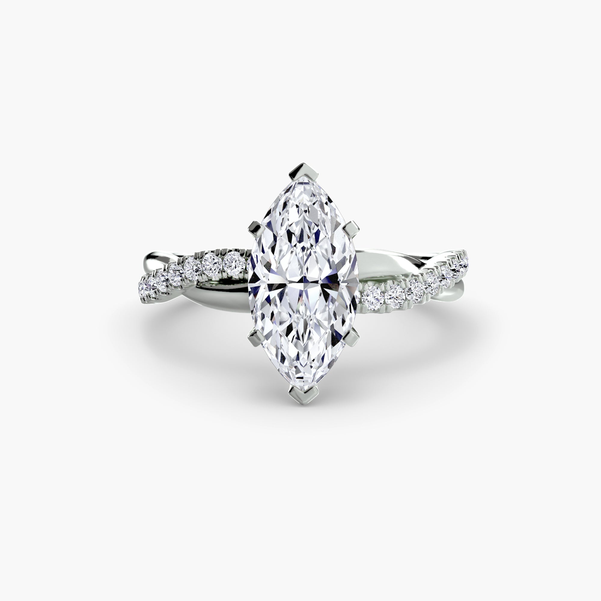 The Emerald Twist Pavé Ring - Lanore Fine Jewelry