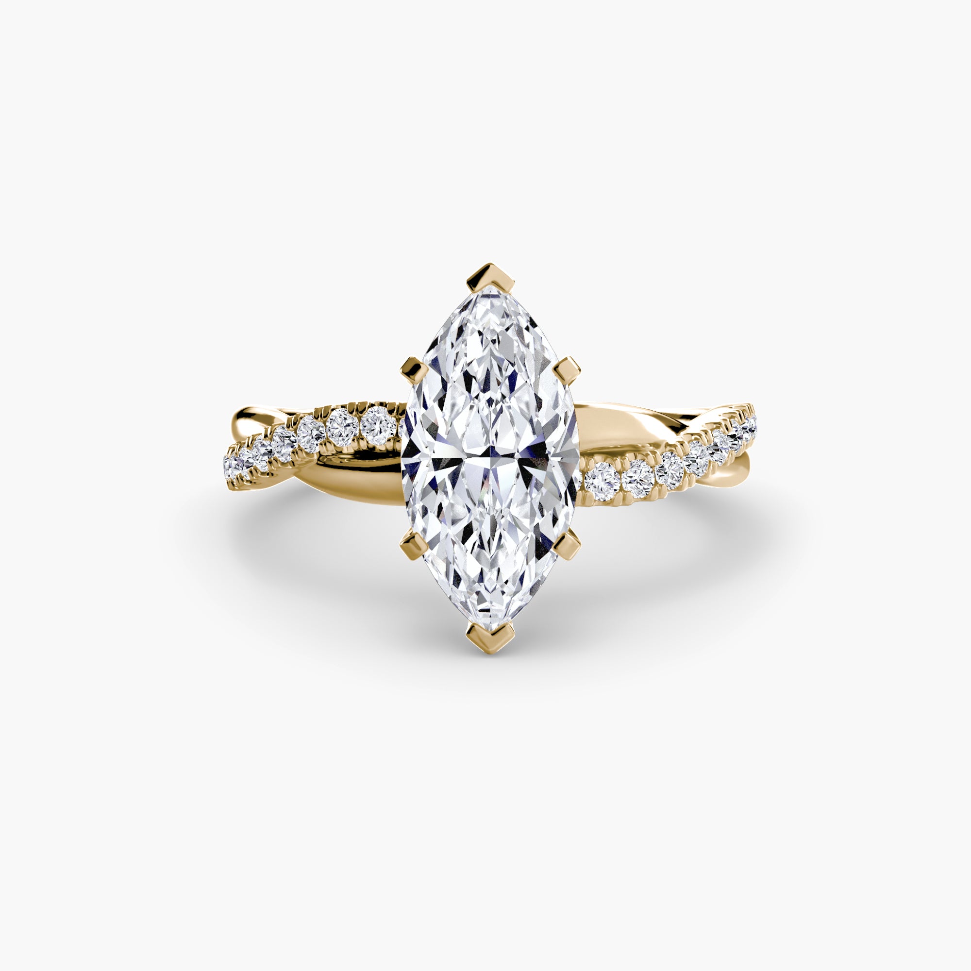 The Emerald Twist Pavé Ring - Lanore Fine Jewelry