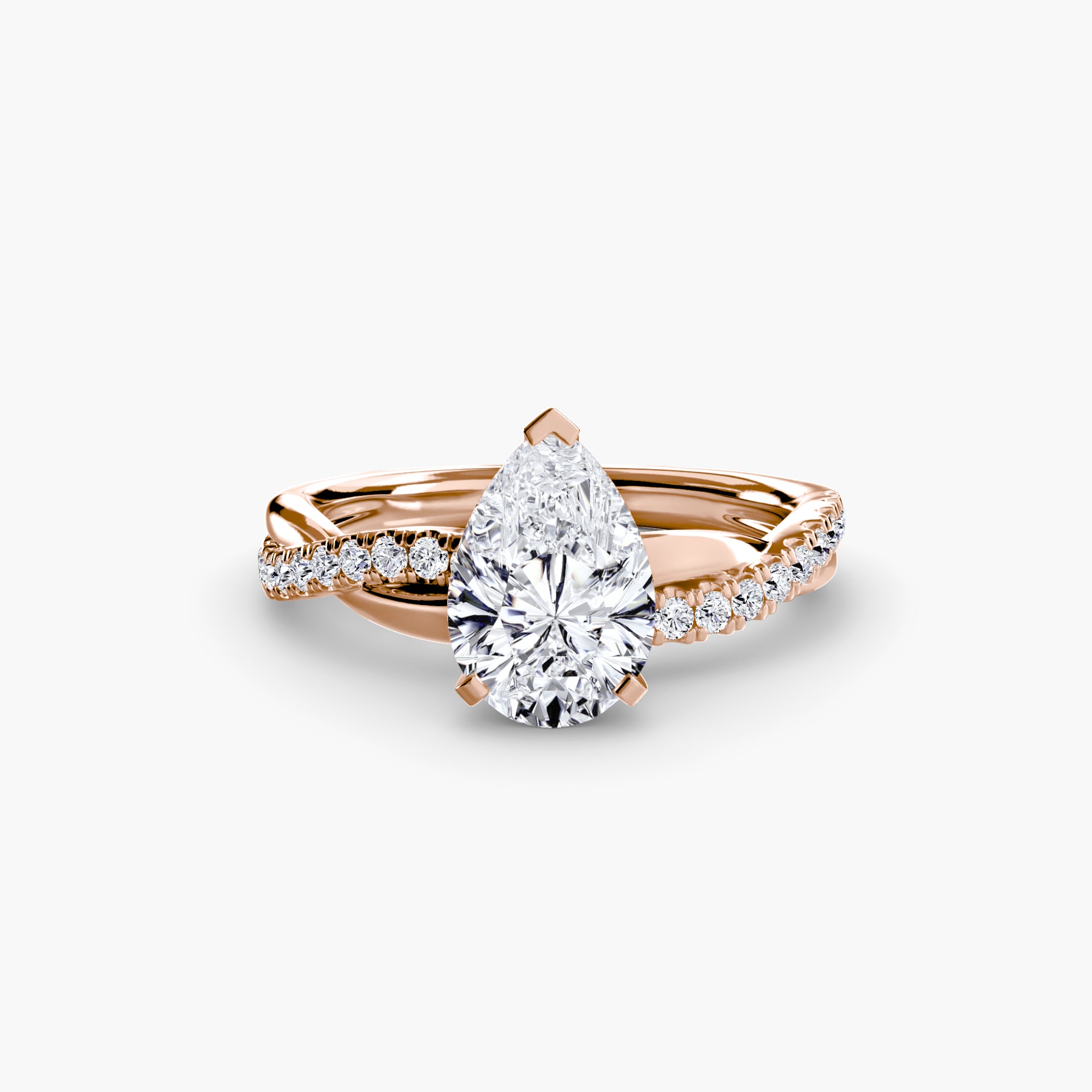 The Emerald Twist Pavé Ring - Lanore Fine Jewelry