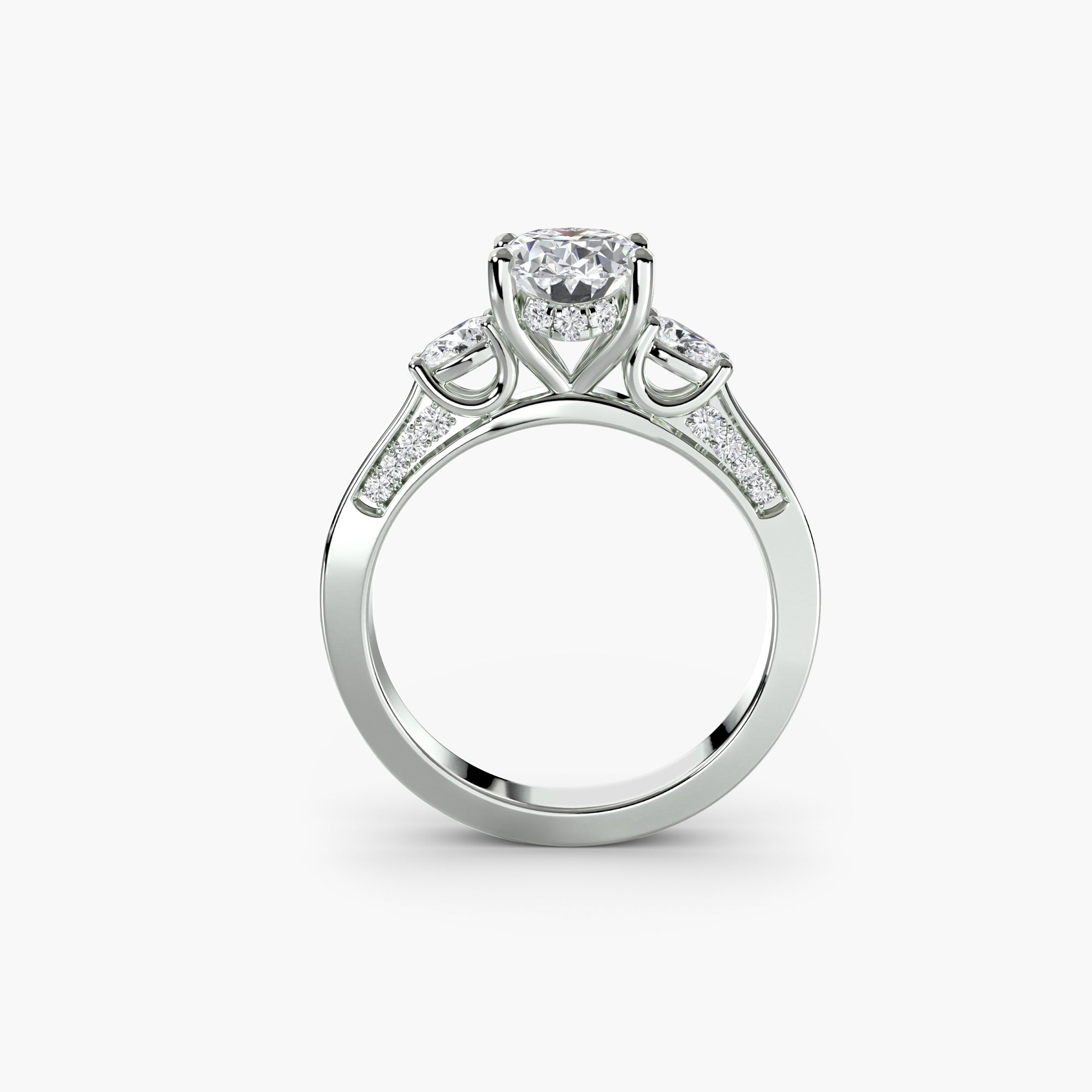 Three Stone with Pavé Shoulders - Lanore Fine Jewelry