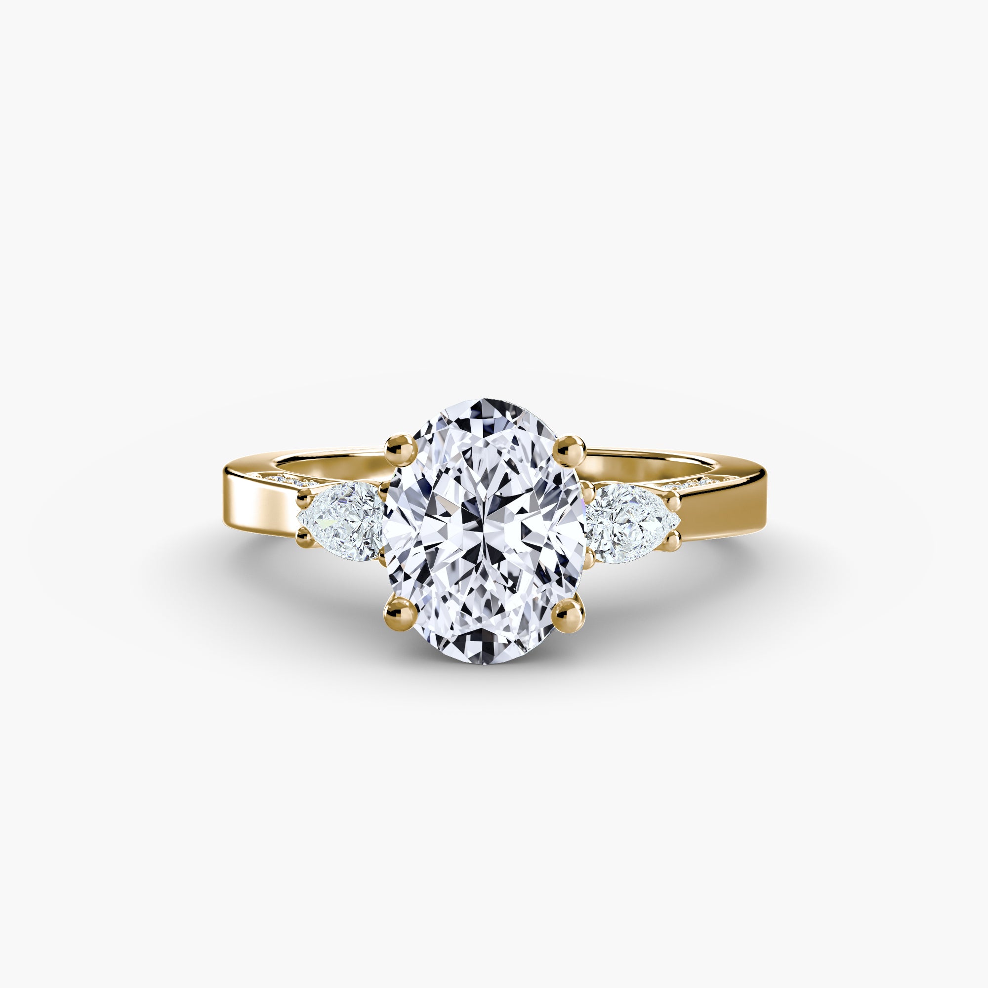 Three Stone with Pavé Shoulders - Lanore Fine Jewelry