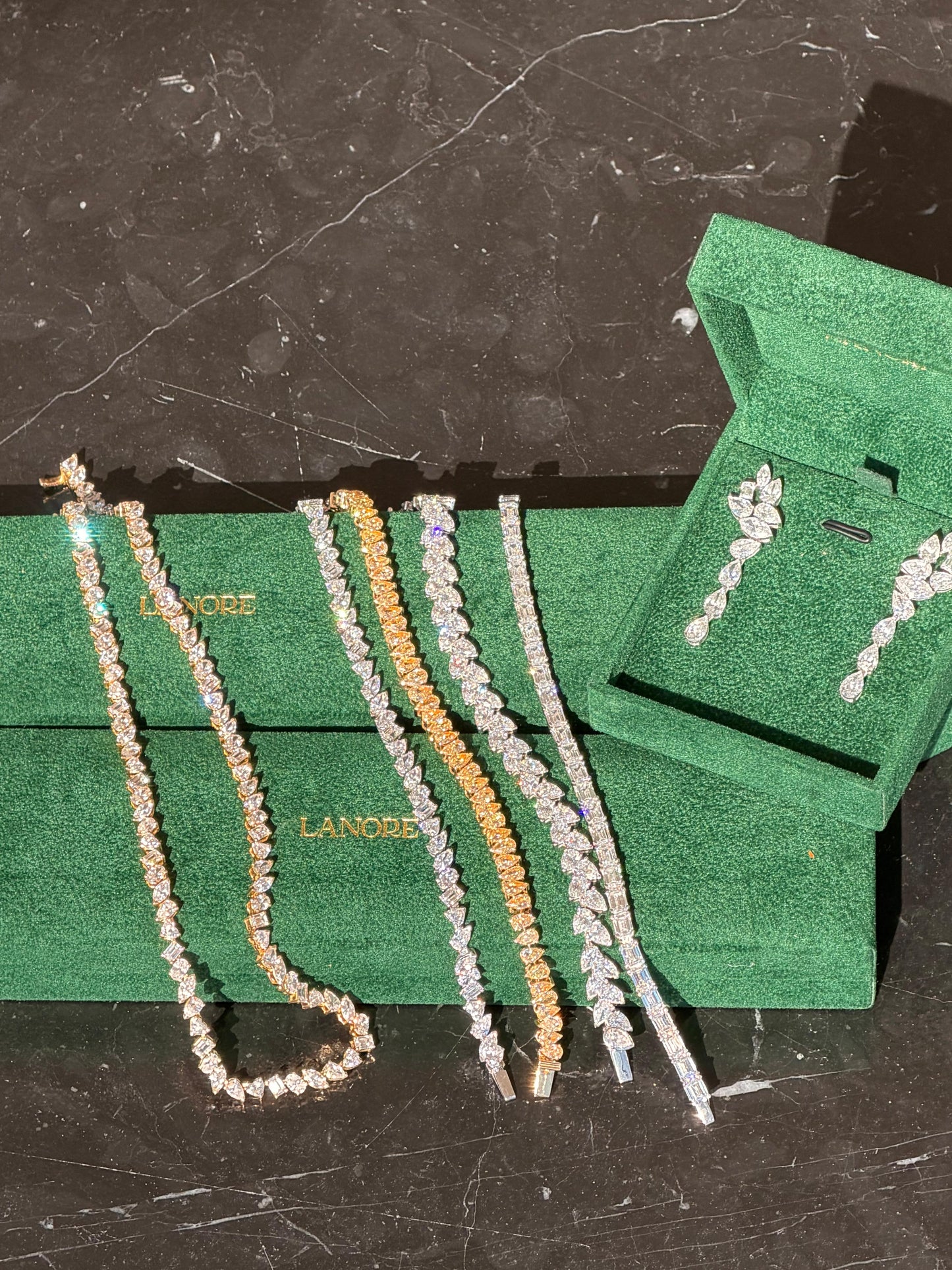 Mixed Shape LG Diamond Tennis Necklace (22ctw)