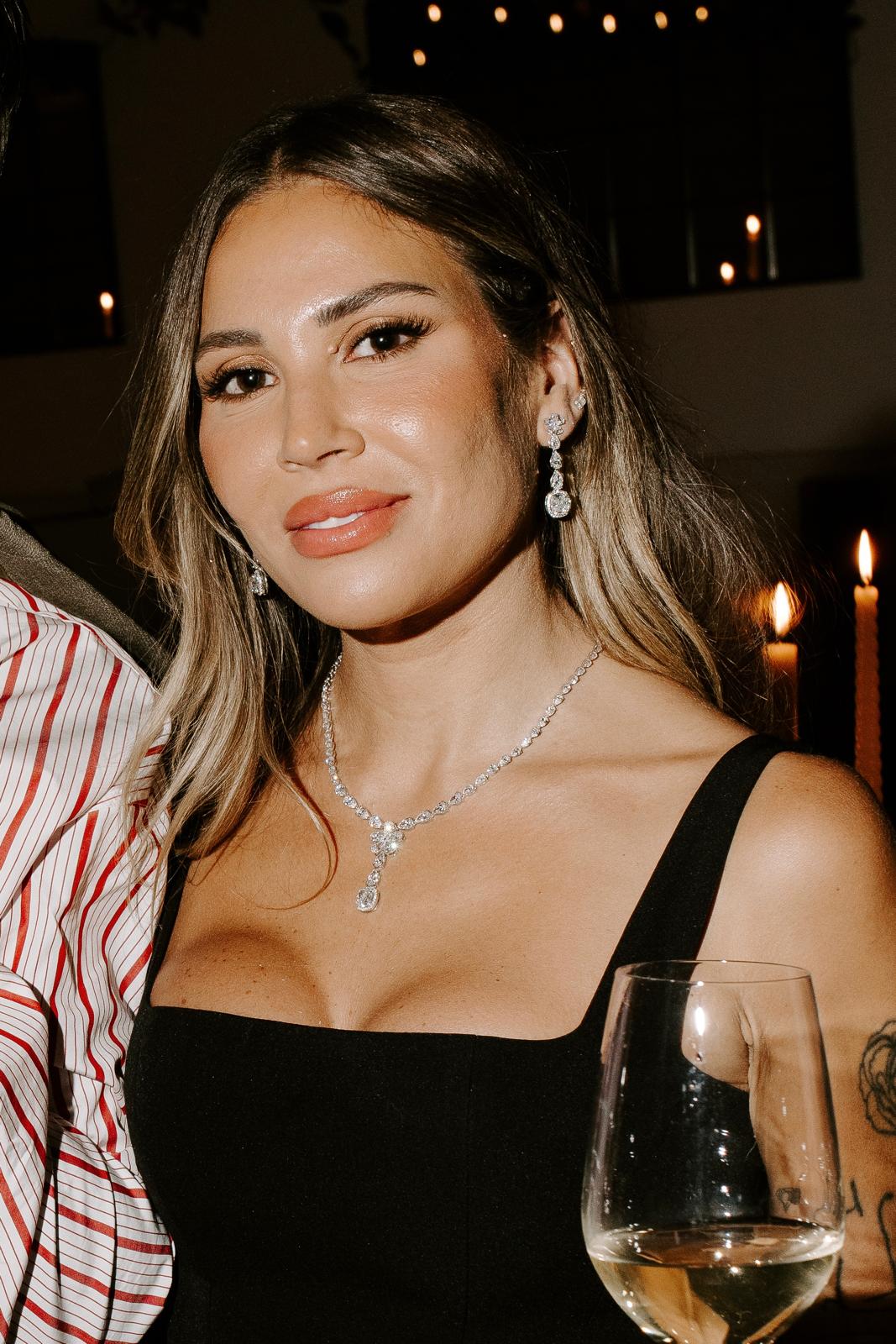 20ct LG Diamond Flower Statement Necklace