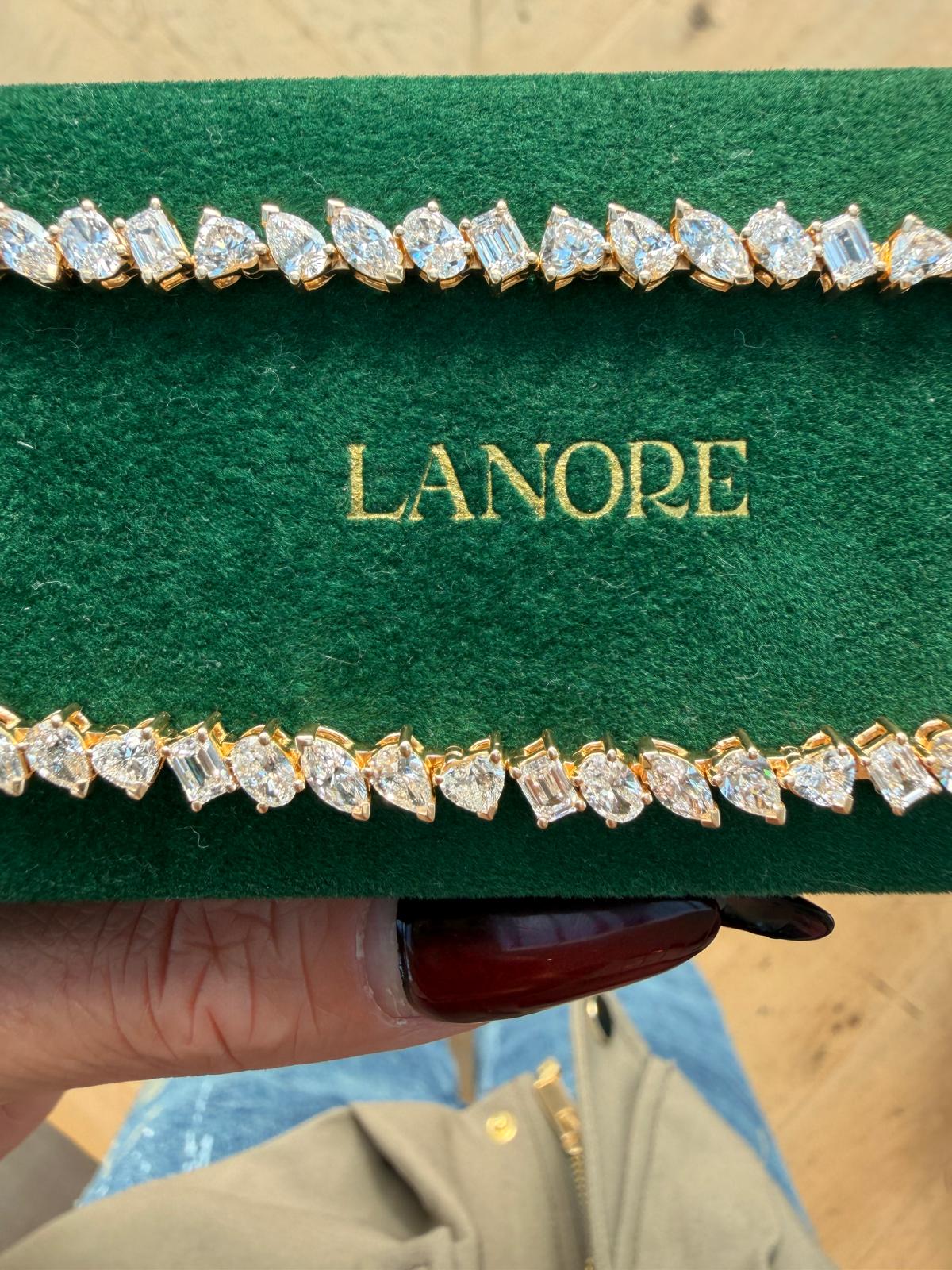 Mixed Shape LG Diamond Tennis Necklace (22ctw) - Lanore Fine Jewelry