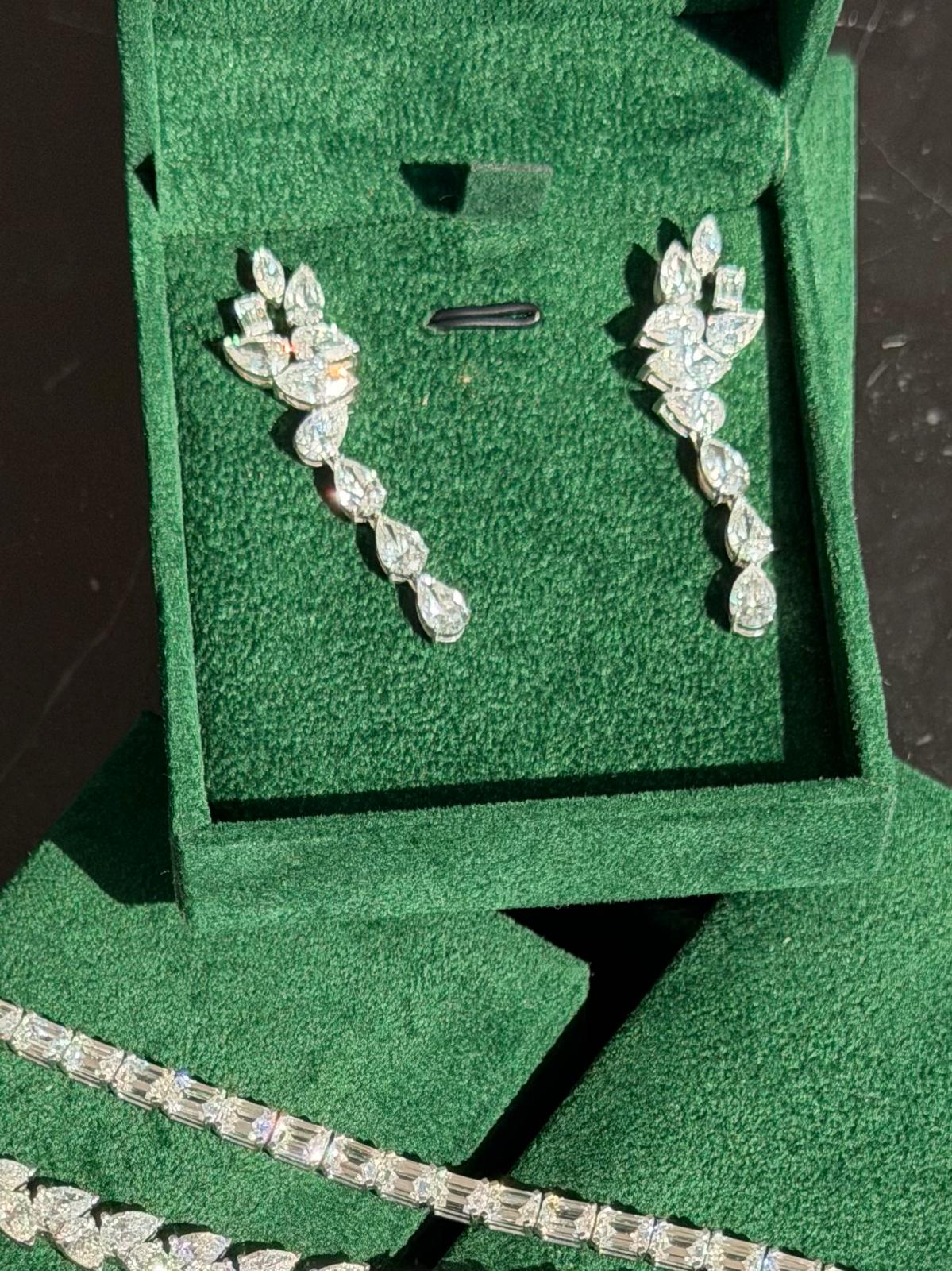 LG Diamond Vine Drop Earrings - Lanore Fine Jewelry