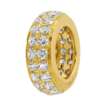 Double Row Pave Diamond Bead - Lanore Fine Jewelry