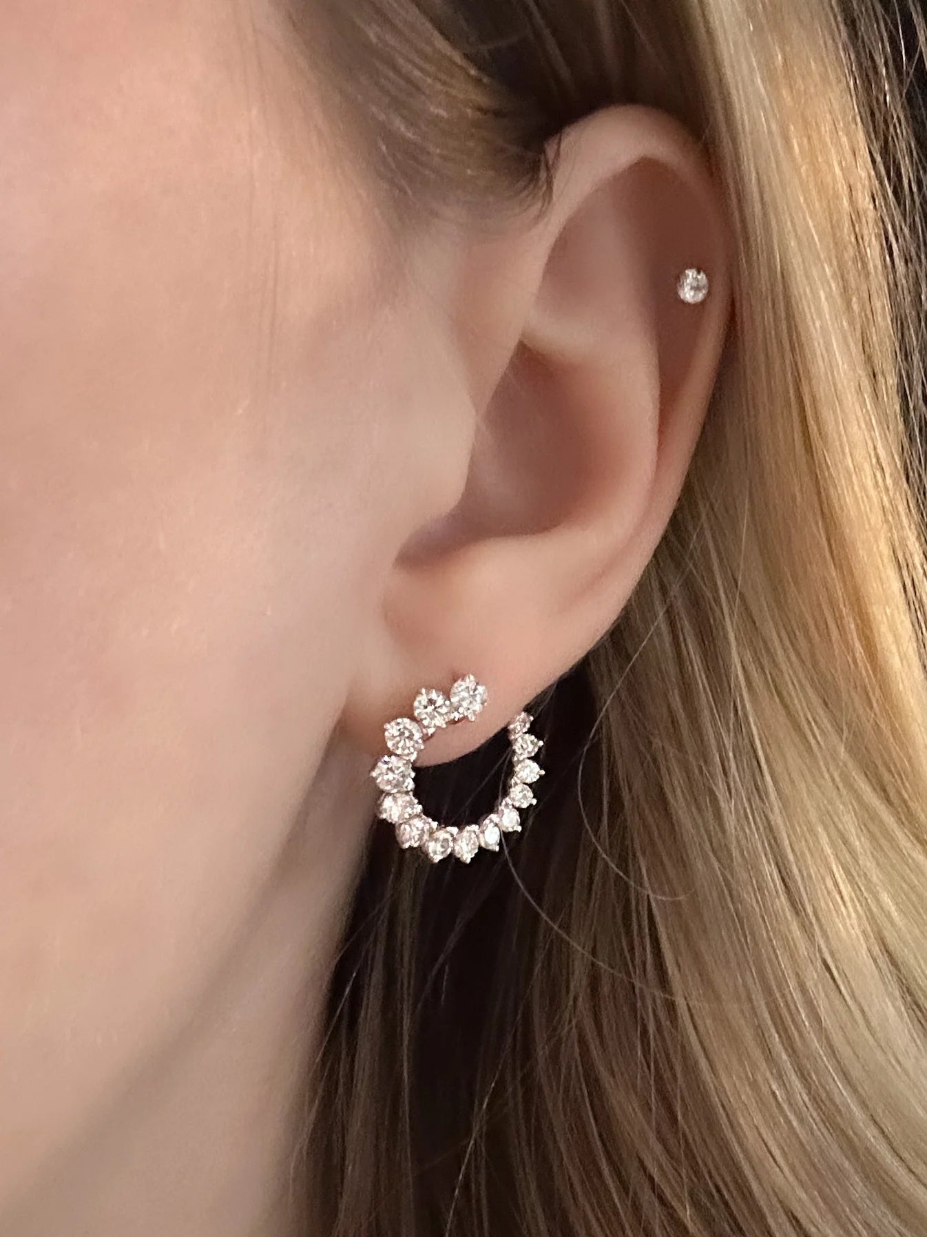 Graduated Diamond Wrap Hoop - Lanore Fine Jewelry