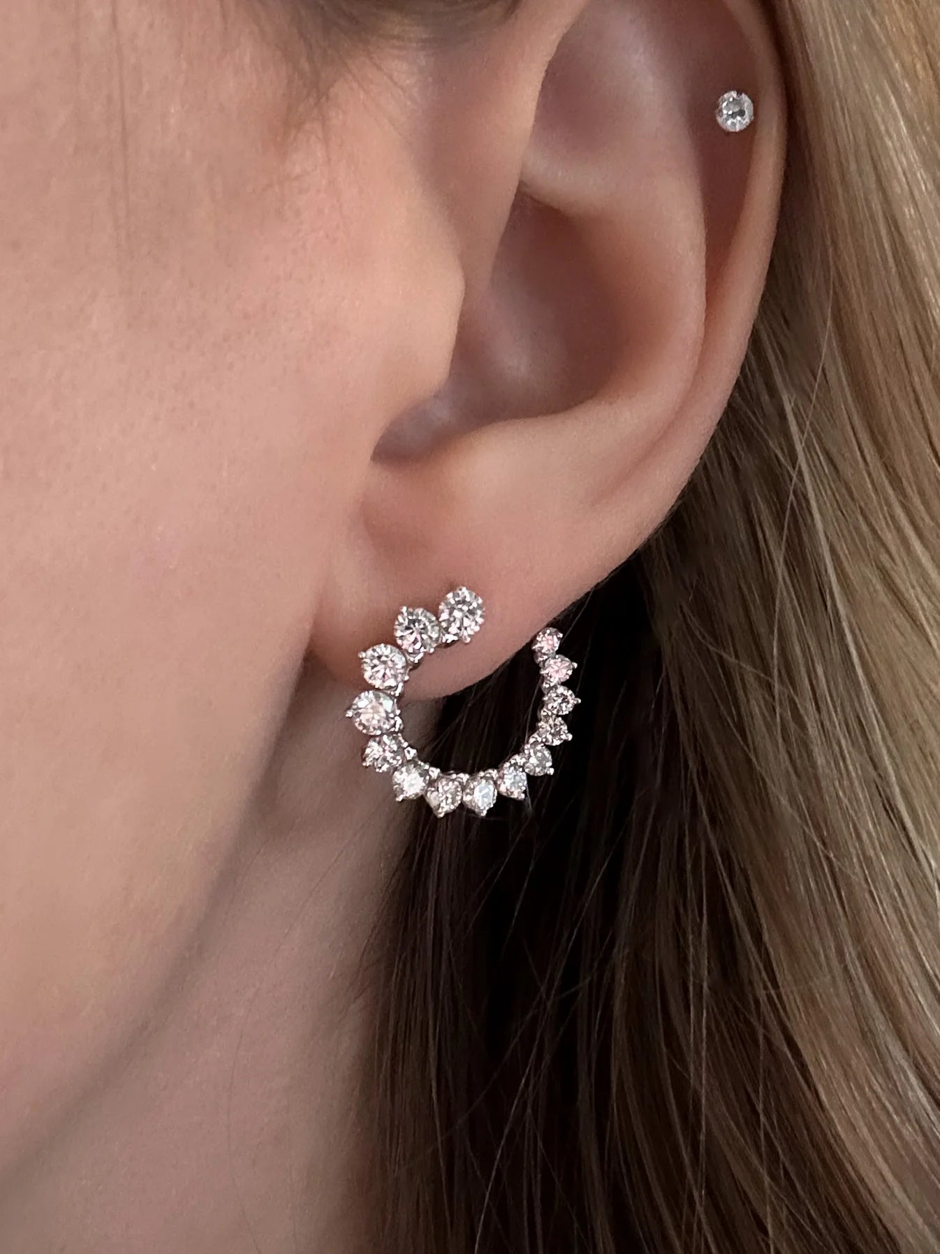 Graduated Diamond Wrap Hoop - Lanore Fine Jewelry