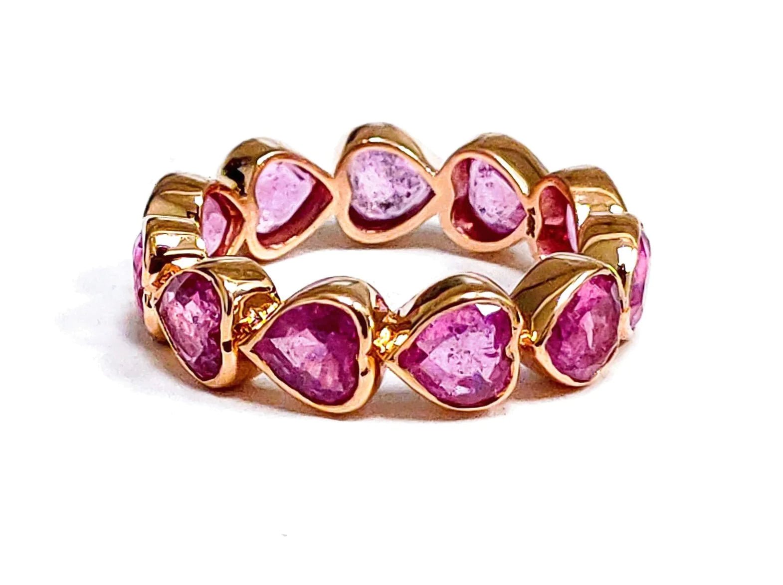 Heart Cut Pink Sapphire Eternity Band - Lanore Fine Jewelry