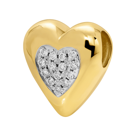 Diamond Heart Bead - Lanore Fine Jewelry