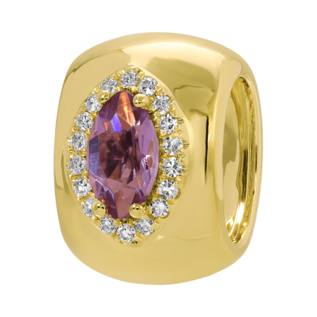 Marquise Amethyst and Diamond Bead - Lanore Fine Jewelry