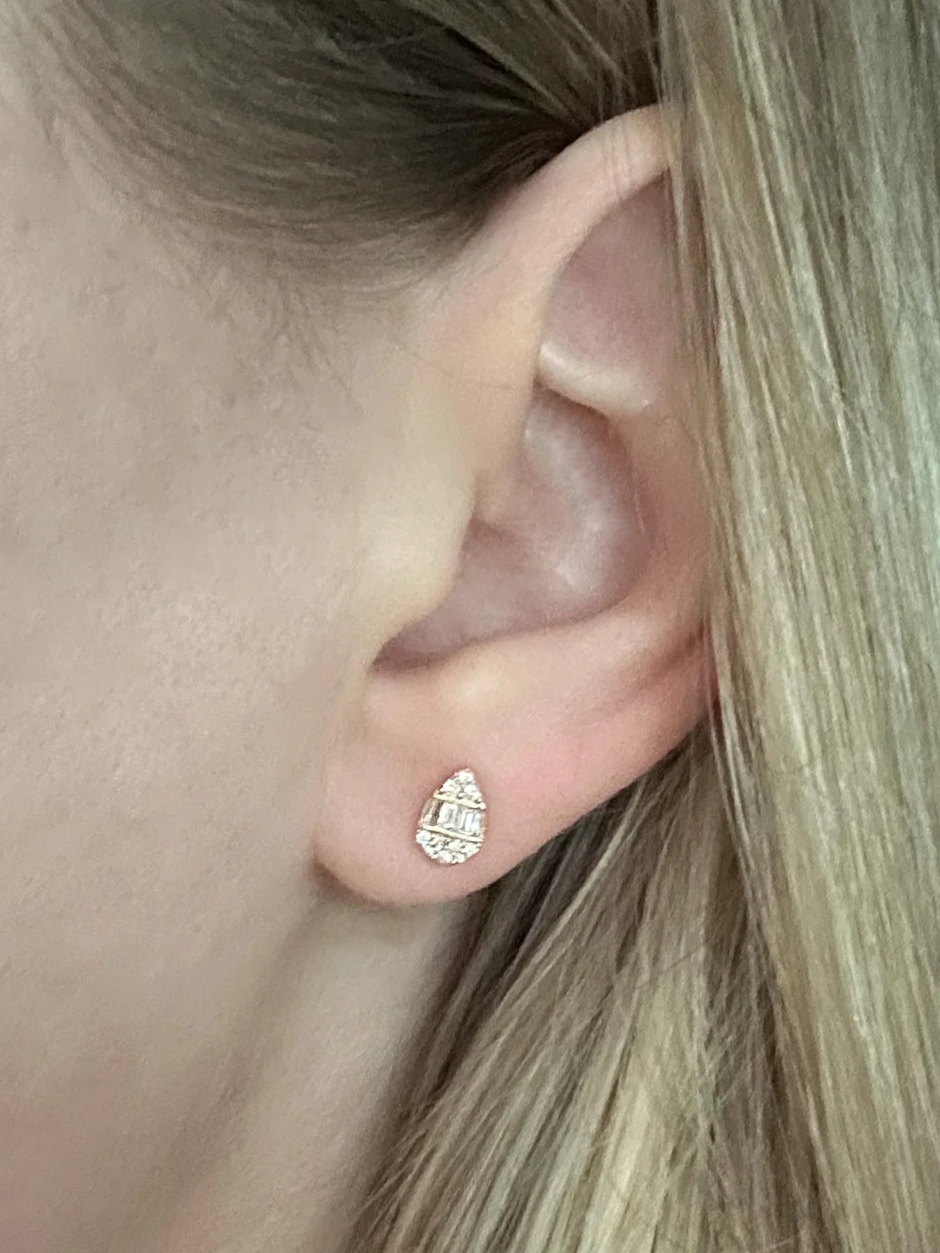 Pear Illusion Diamond Stud - Lanore Fine Jewelry
