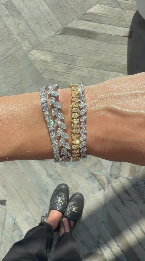 Mixed Shape LG Diamond Tennis Bracelet (10.50ctw)