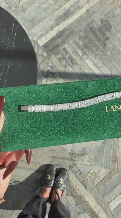 Emerald Cut LG Diamond Tennis Bracelet (24ctw)