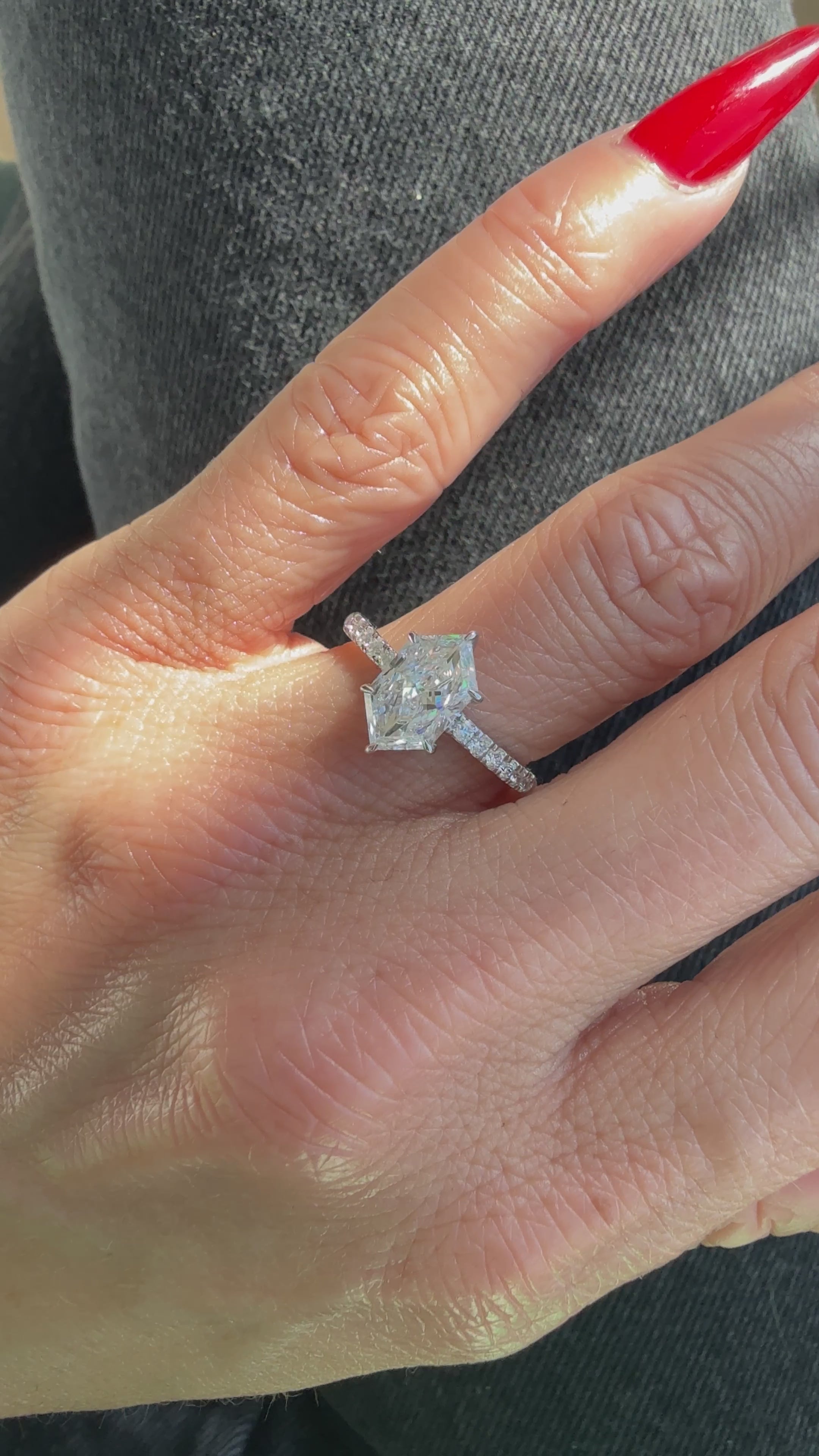 3ct Hexagonal Diamond Dubai Engagement Ring