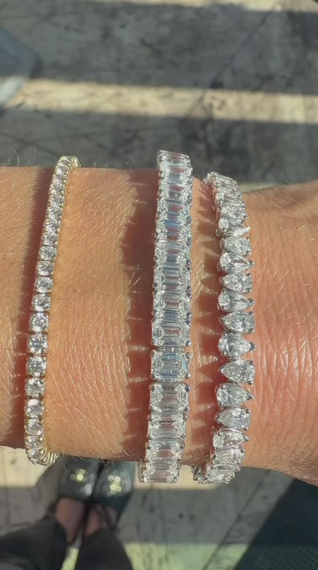 Emerald Cut LG Diamond Tennis Bracelet (24ctw)