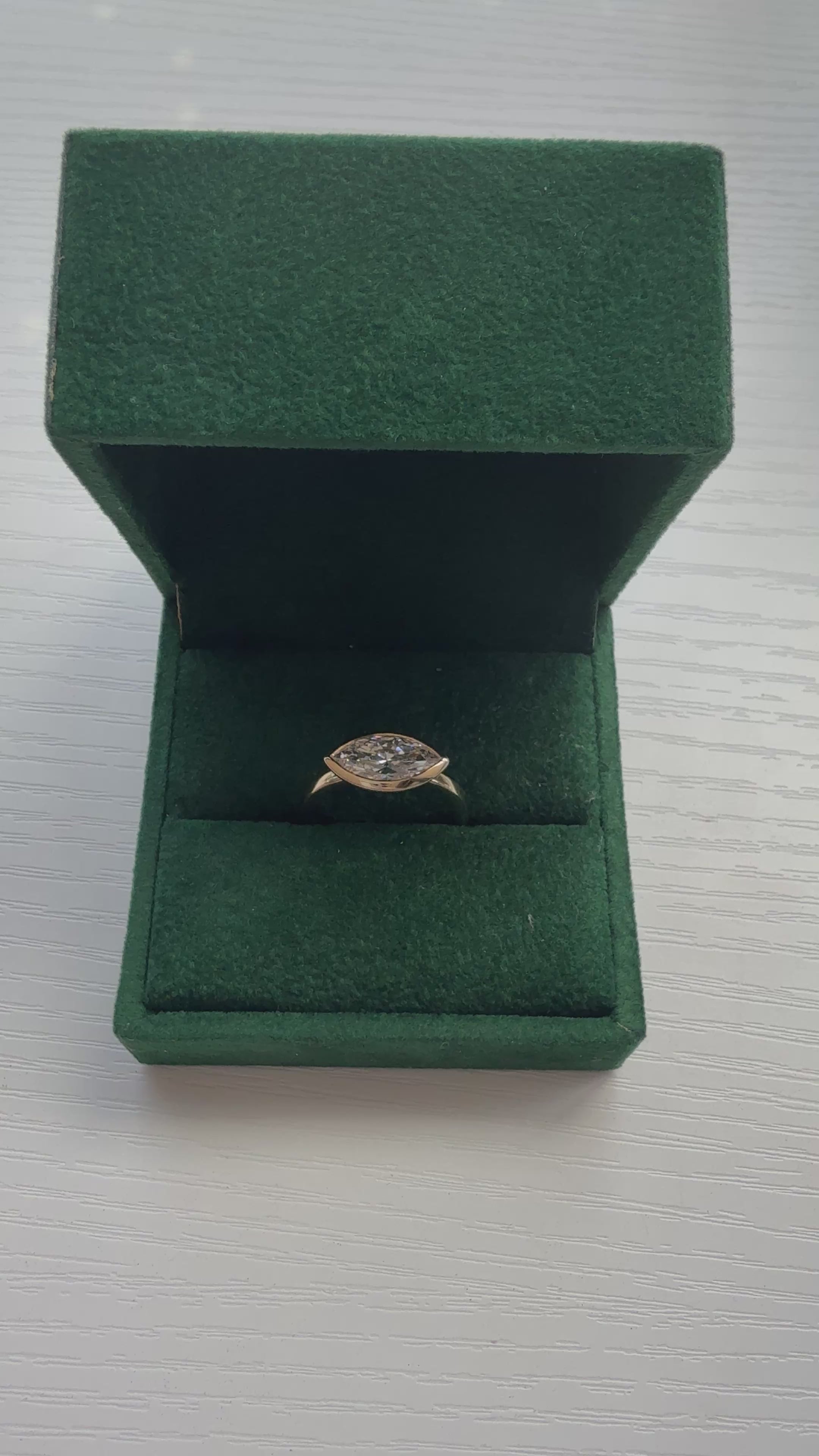 East/West Marquise Paris Engagement Ring