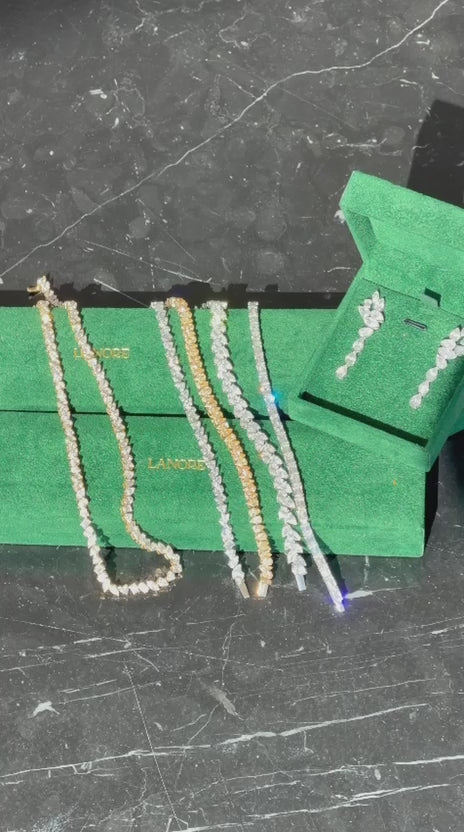 Mixed Shape LG Diamond Tennis Necklace (22ctw)